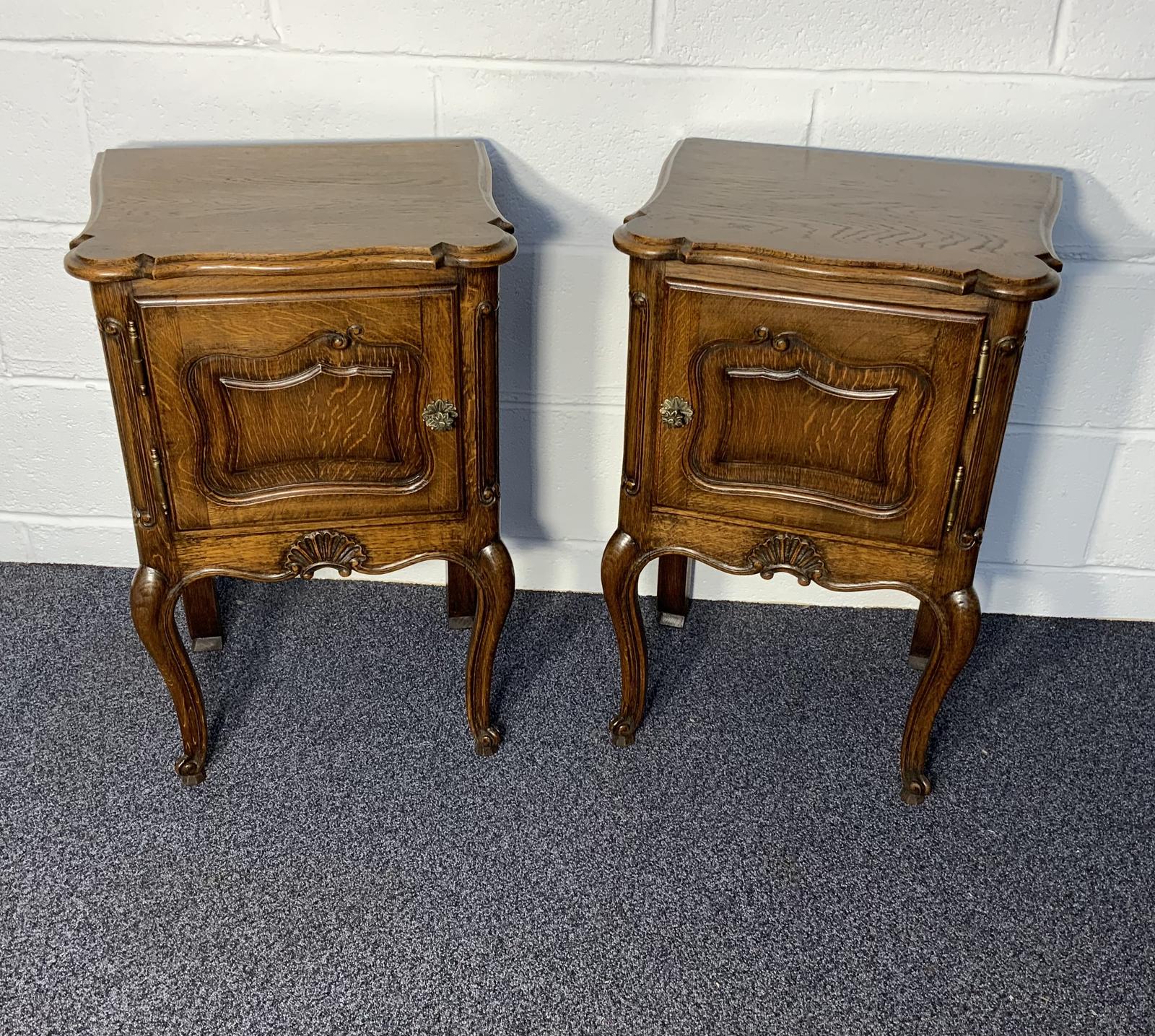 Pair of French Oak Bedside Cabinets (1 of 6)