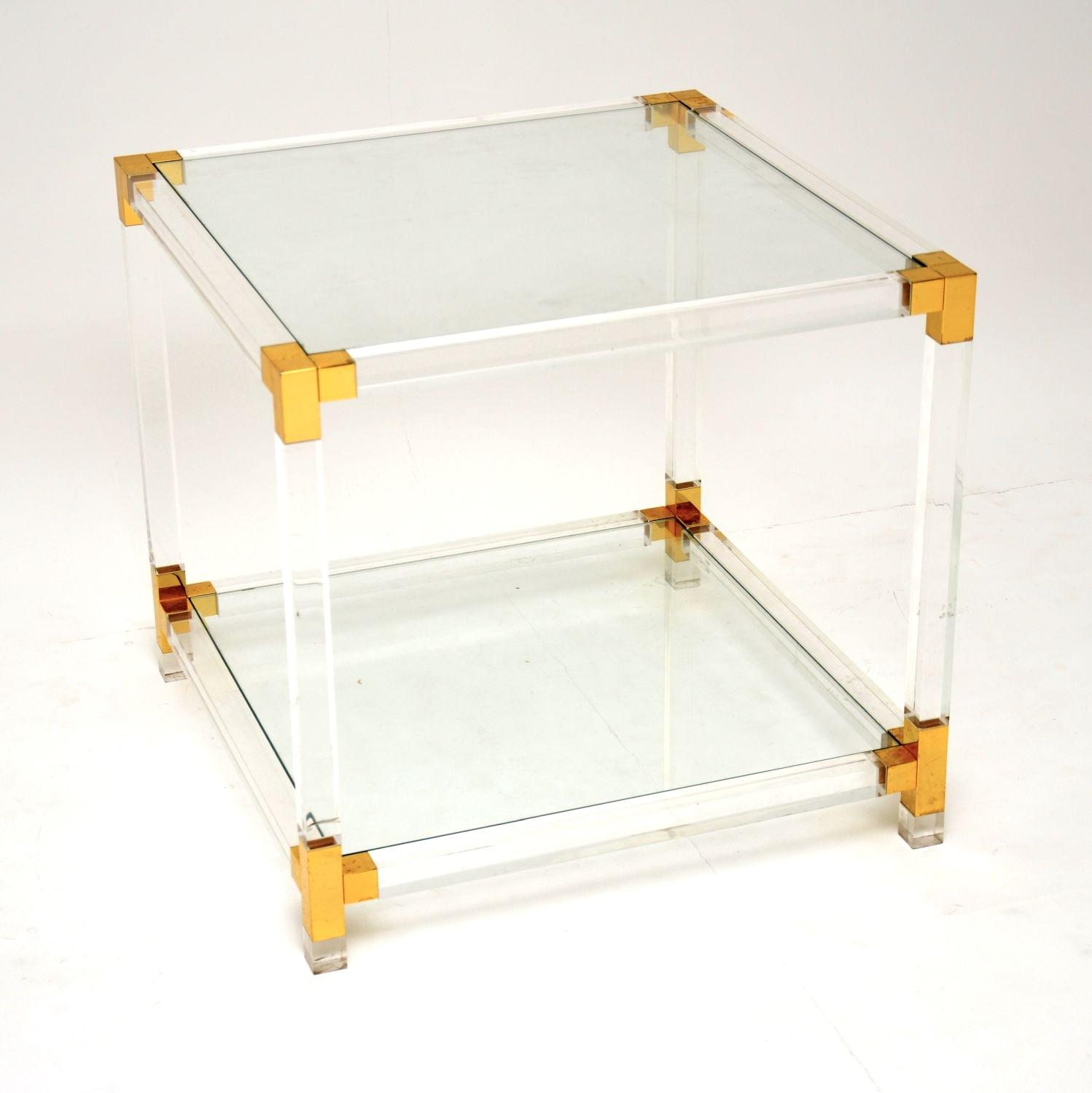 Vintage Italian Lucite & Glass Coffee / Side Table (1 of 6) Vintage Italian Lucite & Glass Coffee / Side Table (1 of 6)