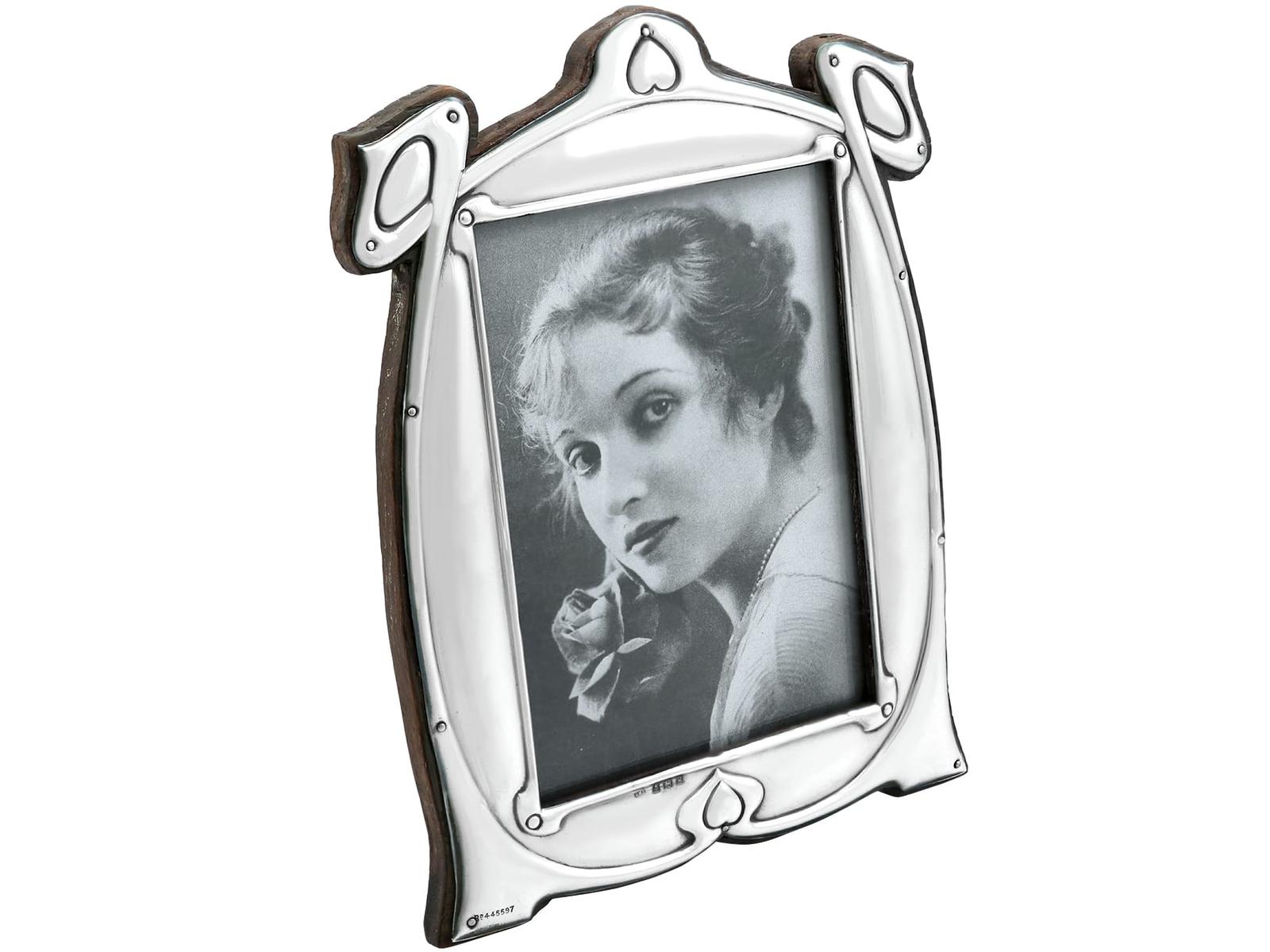 Antique Edward VII Sterling Silver Photograph Frame Art Nouveau Style 1906 (1 of 9)