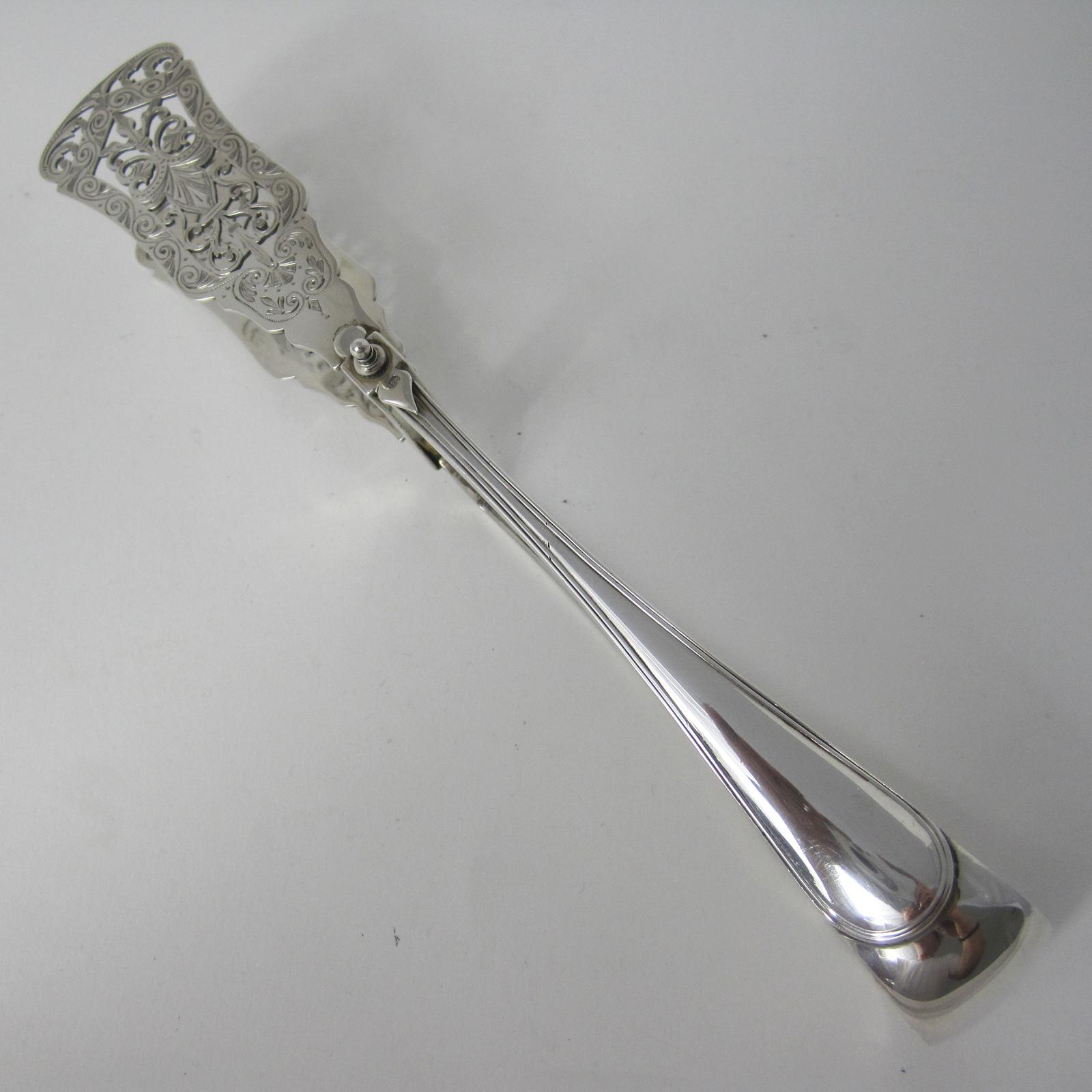 Pair of Quality William Hutton & Son Victorian Silver Asparagus Servers (1 of 6)