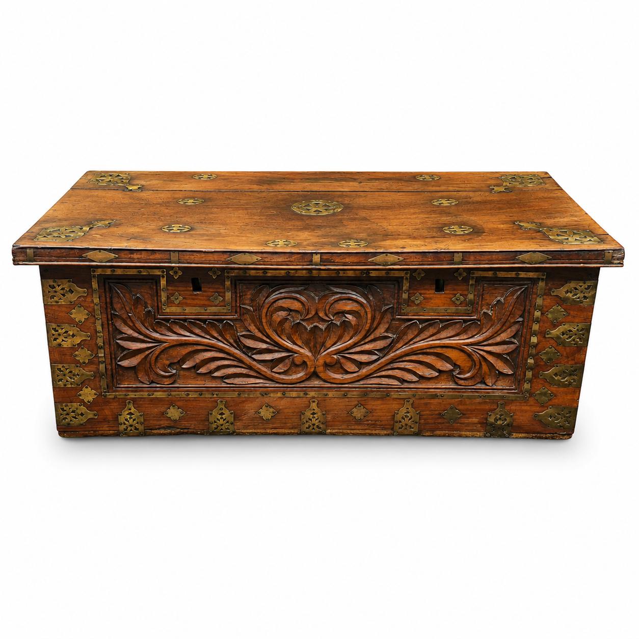 Antique Padouk Blanket Box with Brass Mounts C1880–1920 (1 of 16) Antique Padouk Blanket Box with Brass Mounts C1880–1920 (1 of 16)