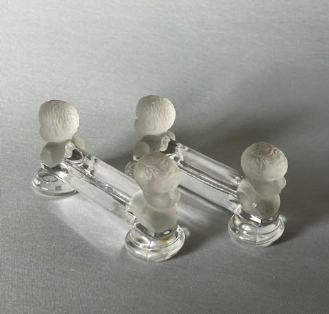 Pair of Baccarat Glass Knife/spoon Rests - Infant Napolean (1 of 6) Pair of Baccarat Glass Knife/spoon Rests - Infant Napolean (1 of 6)