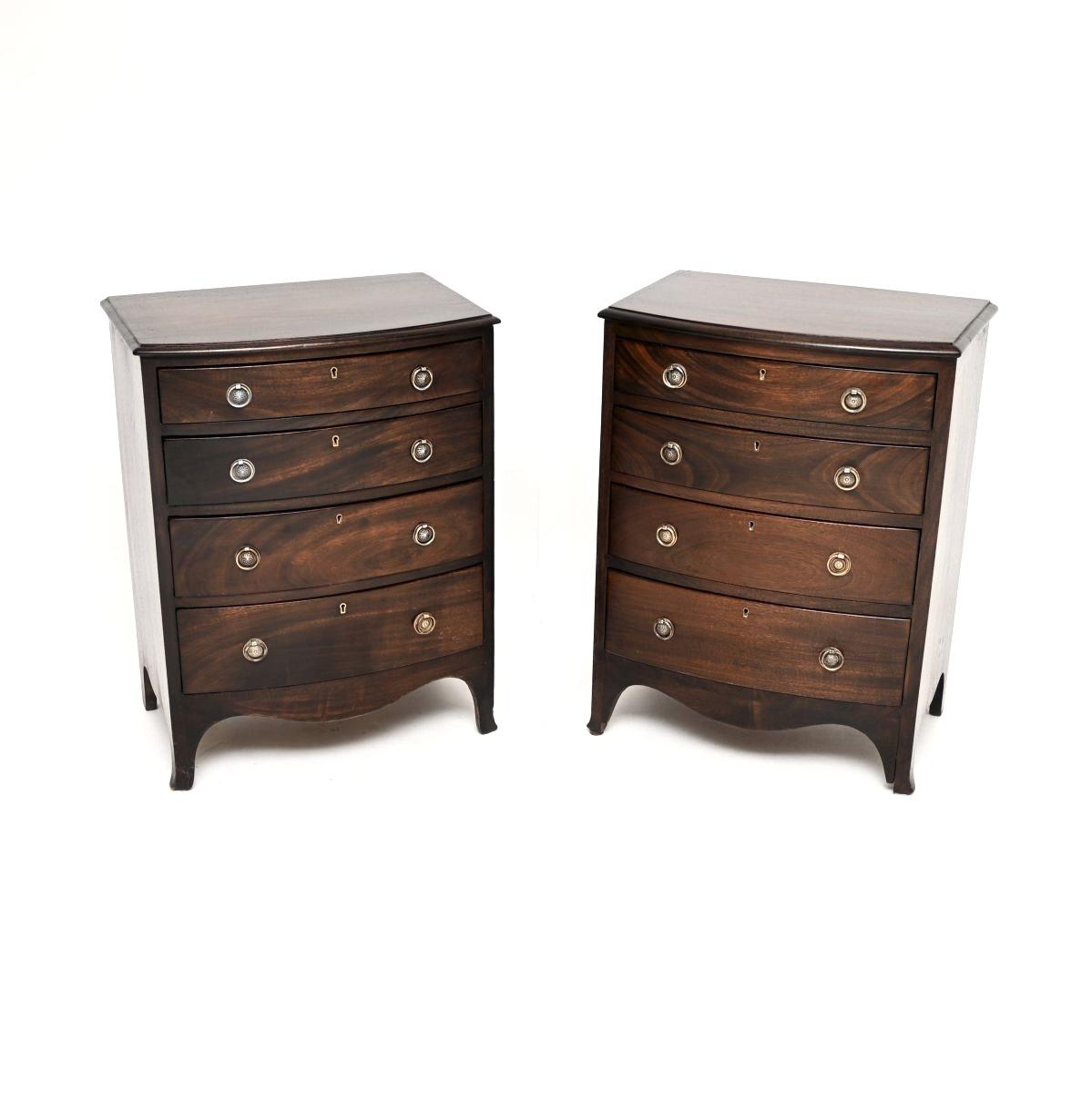 Pair of Antique Mahogany Bow Fronted Chest of Drawers (1 of 10) Pair of Antique Mahogany Bow Fronted Chest of Drawers (1 of 10)