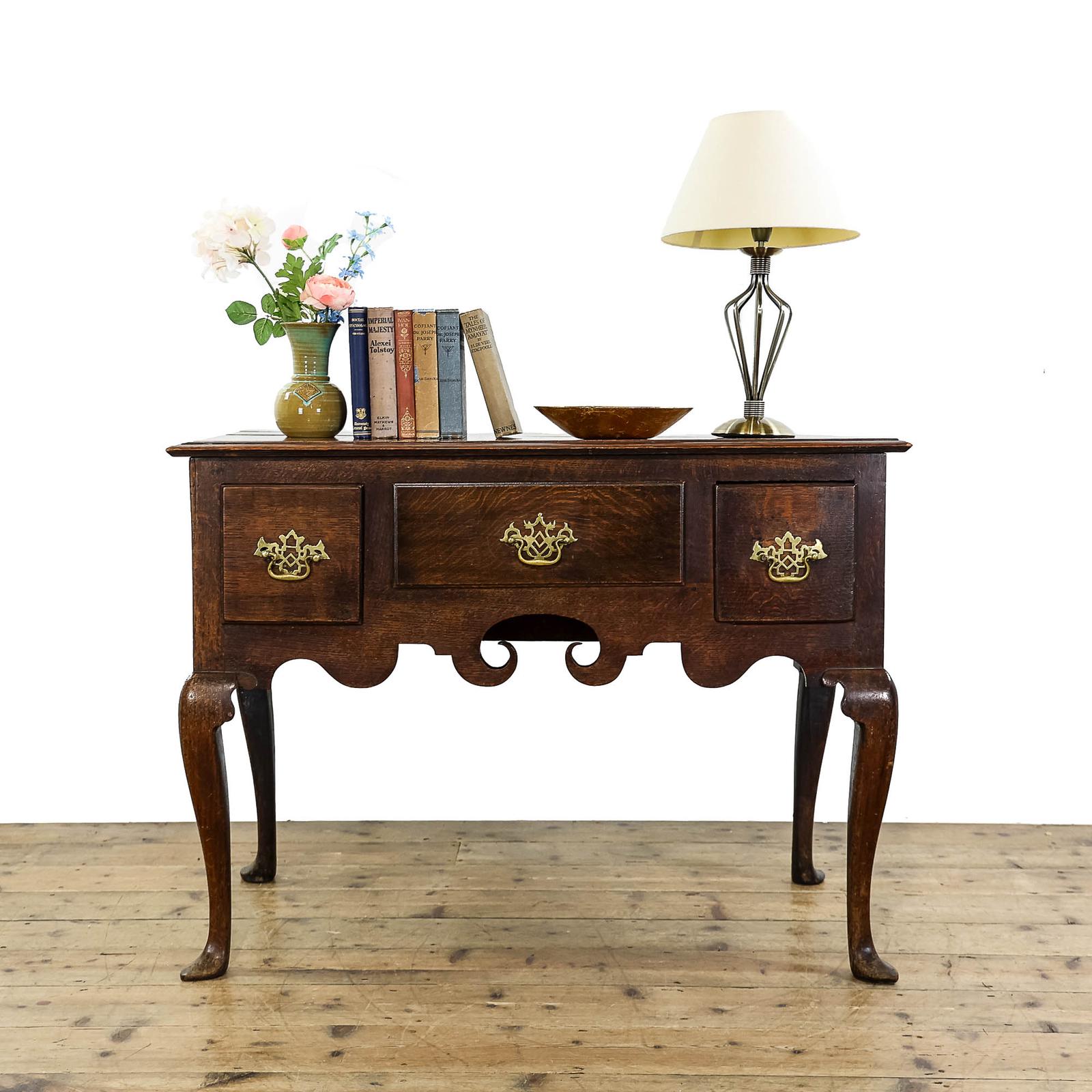 Antique Georgian Oak Lowboy Side Table (1 of 10)