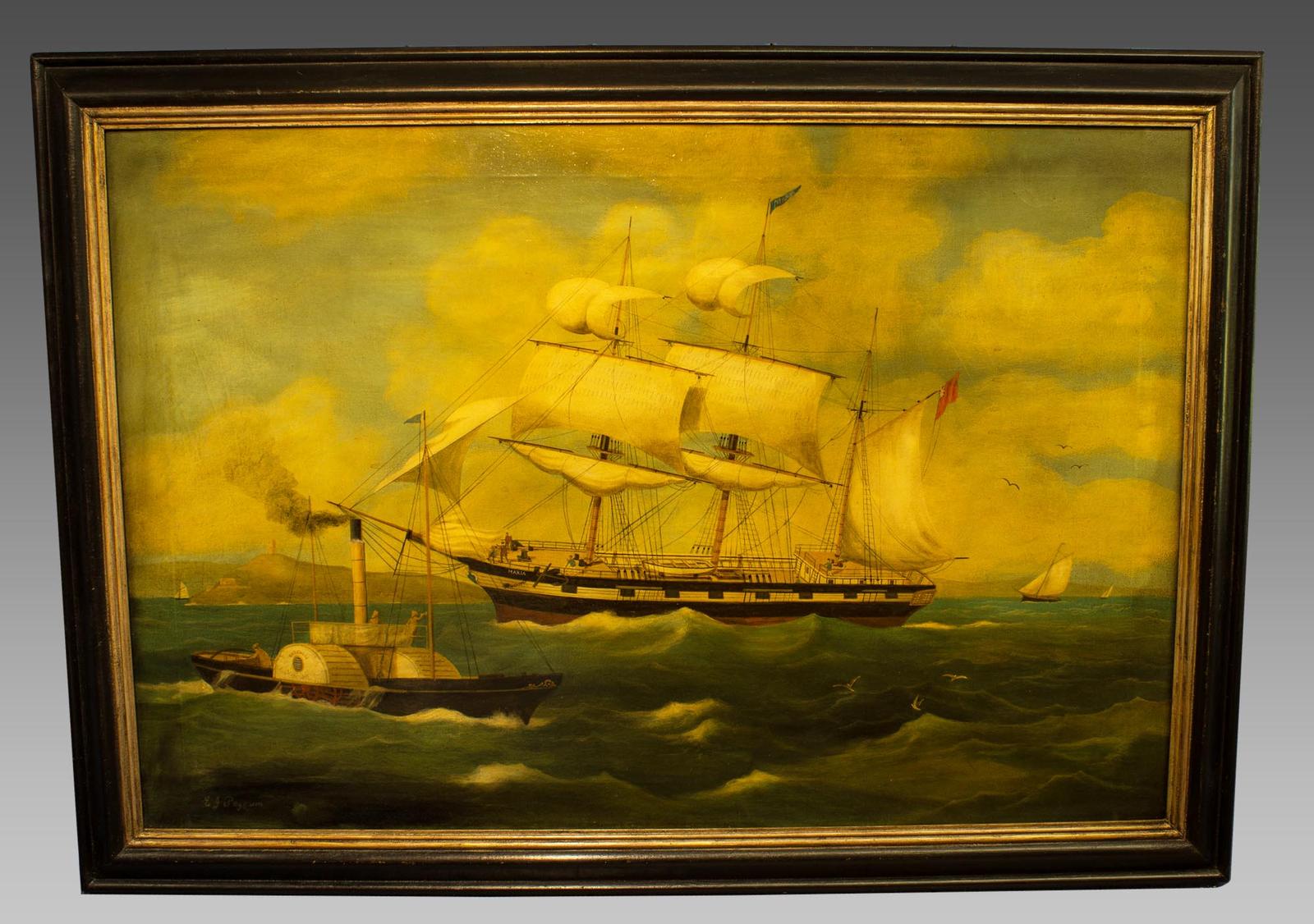 Marine Painting - Oil on Canvas - E.J. Pegrum (1 of 11)