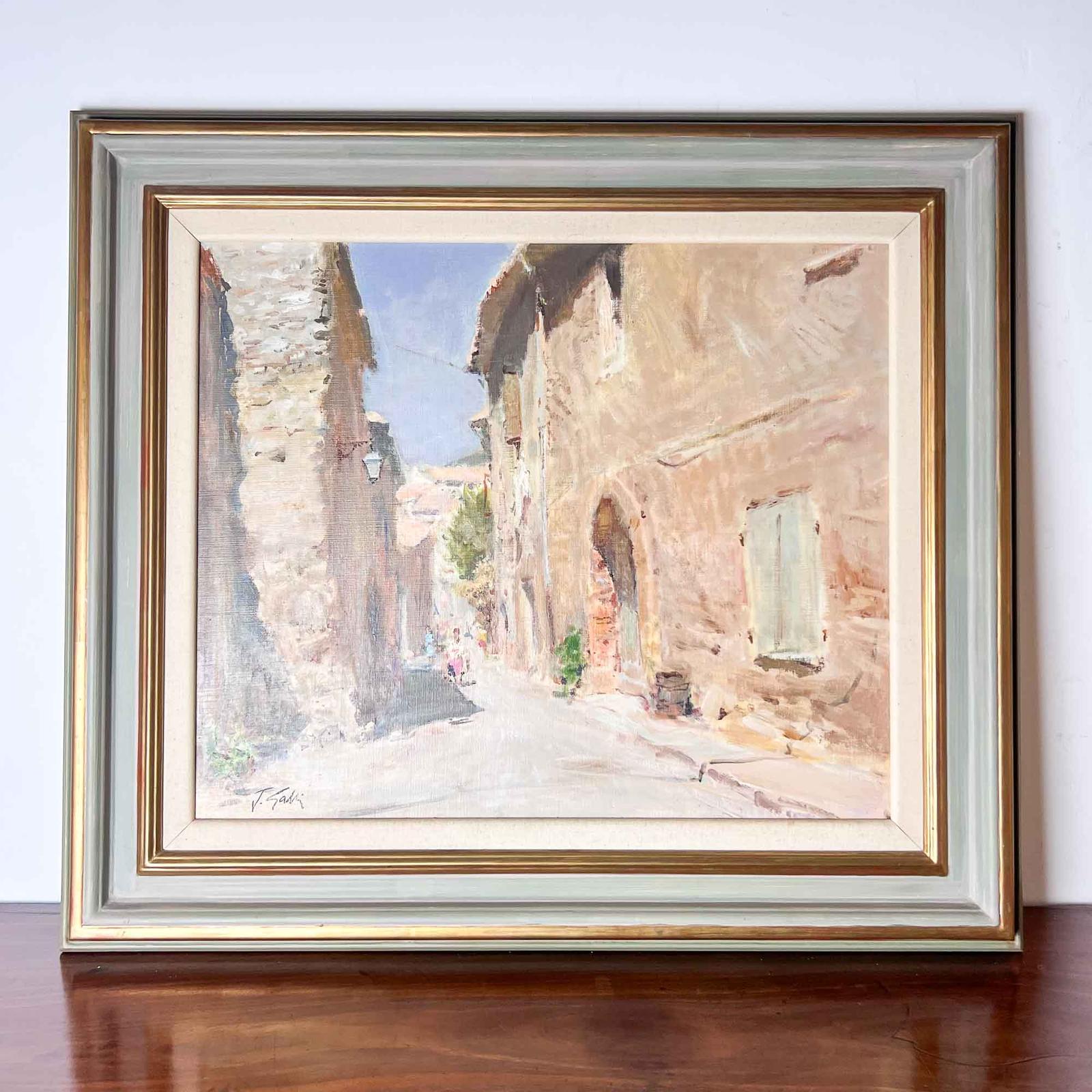 'Rue-de-bauduen' Provence Oil Painting by Jacques Gatti (1 of 7) 'Rue-de-bauduen' Provence Oil Painting by Jacques Gatti (1 of 7)