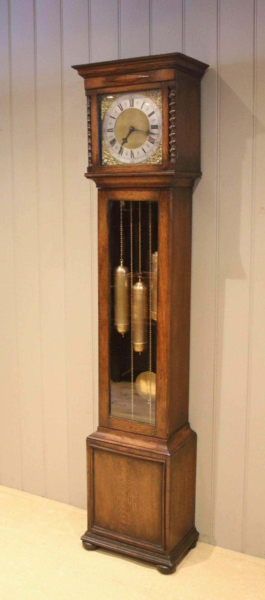 Small Oak Chiming Longcase Clock (1 of 11) Small Oak Chiming Longcase Clock (1 of 11)