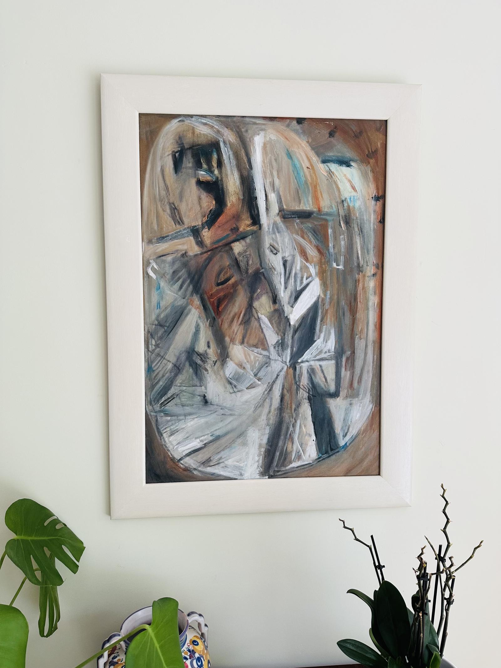 Original Oil on Canvas 'Abstract Composition' by Doreen Heaton Potworowski (1930-2014) c.1970 (1 of 3)