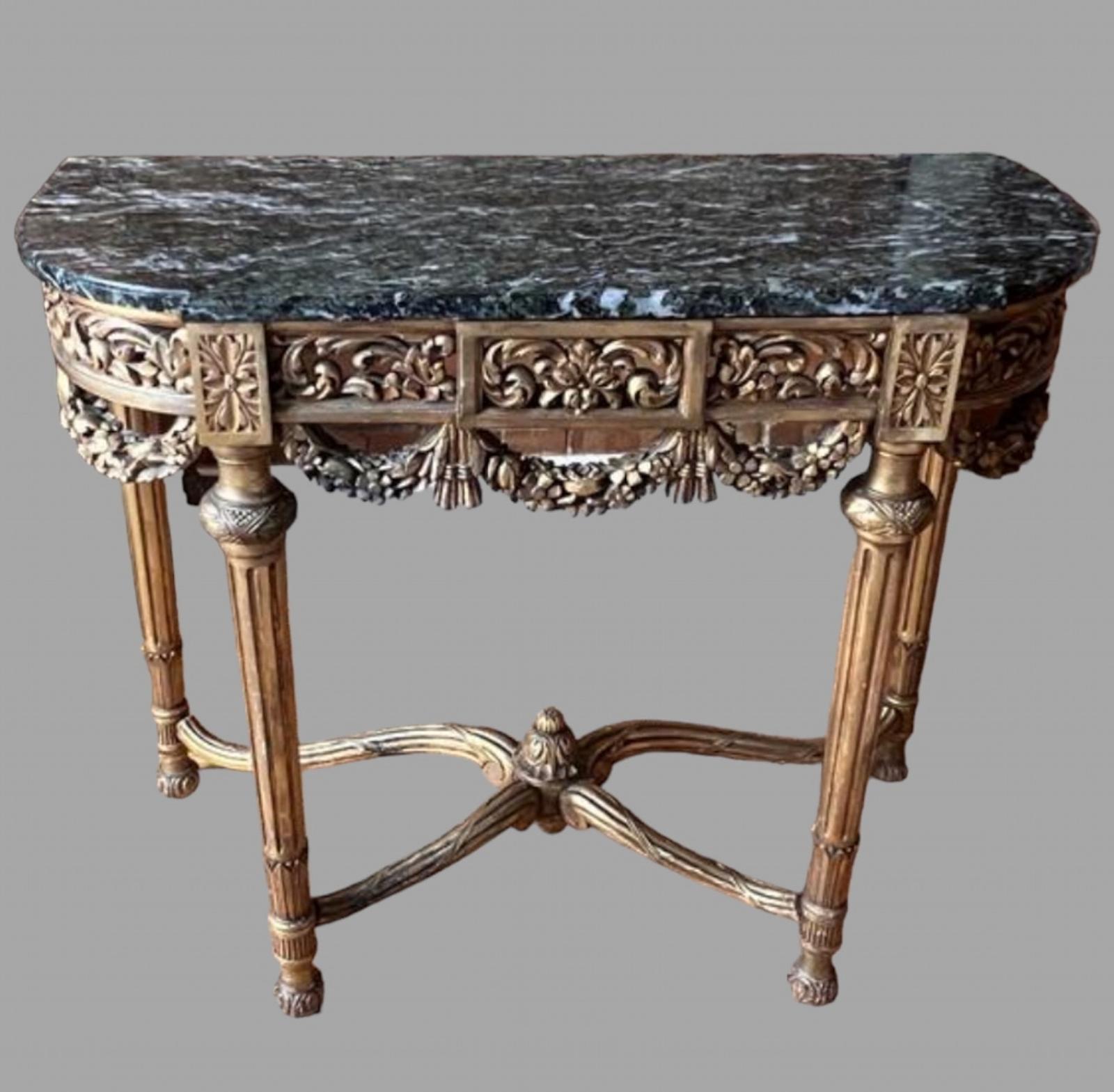 19th Century French Marble Topped Console Table (1 of 1) 19th Century French Marble Topped Console Table (1 of 1)