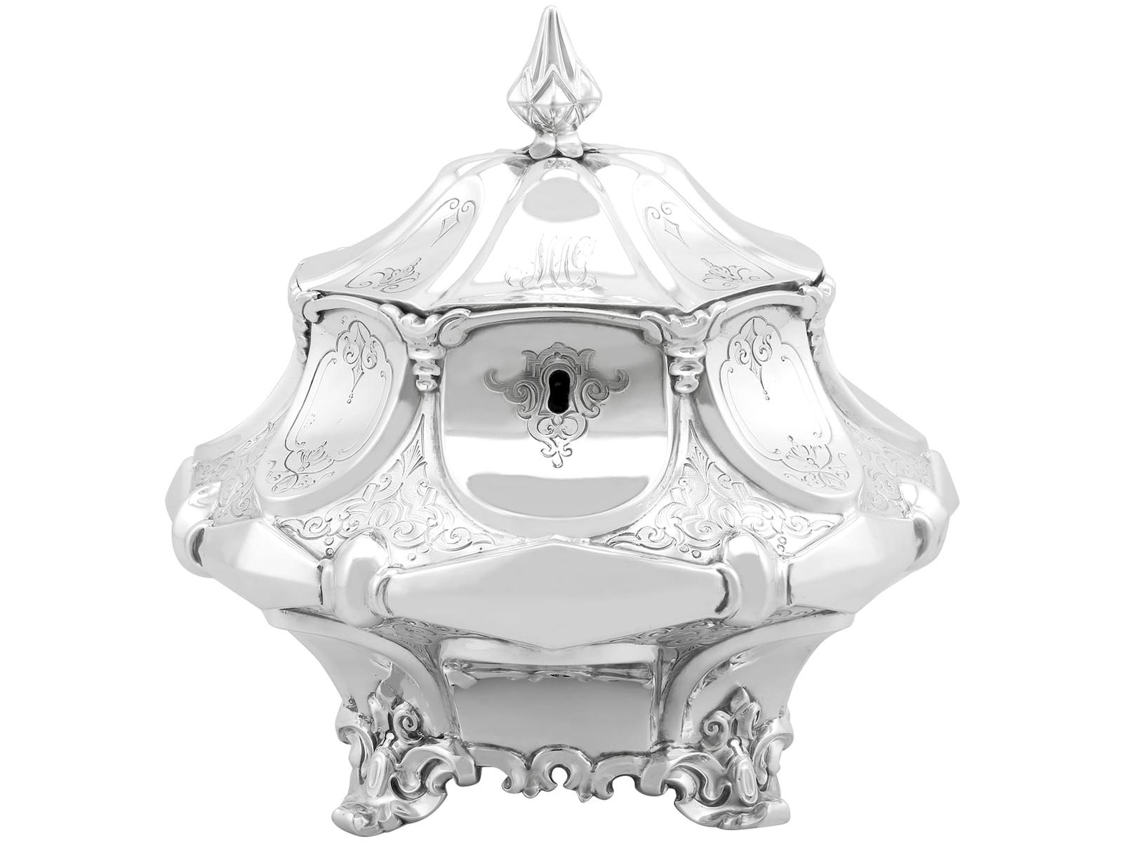 Antique Victorian Sterling Silver Tea Caddy / Biscuit Box (1 of 10)