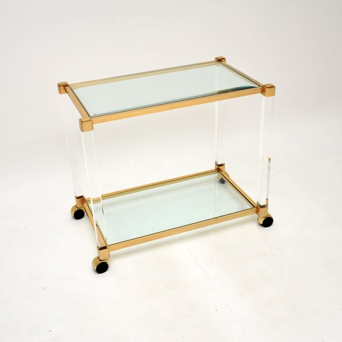 Vintage French Lucite & Gold Plated Drinks Trolley (1 of 9)