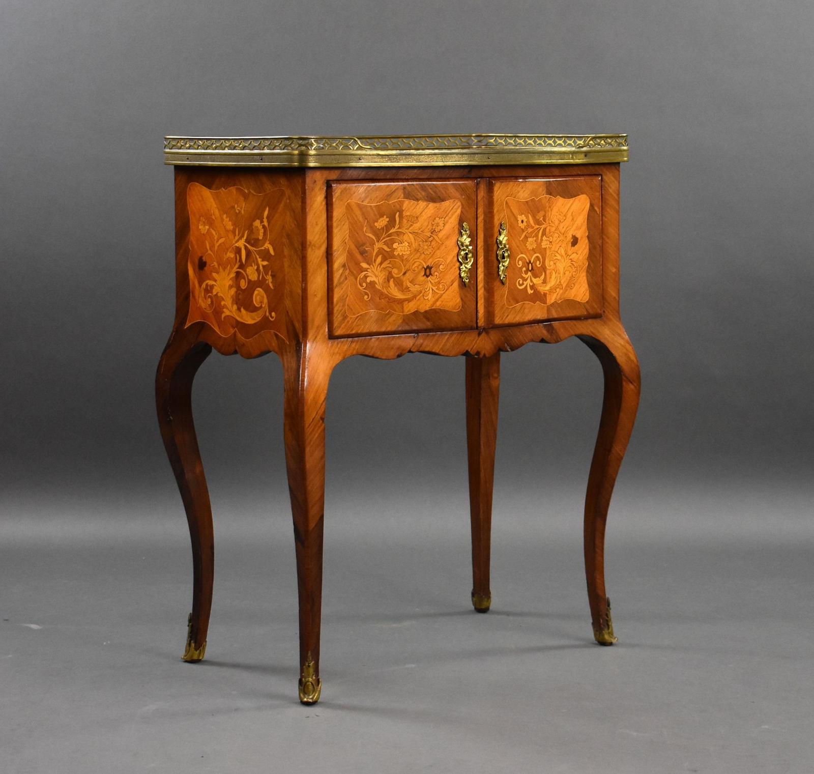 Antique French Marquetry Side Cabinet (1 of 11)