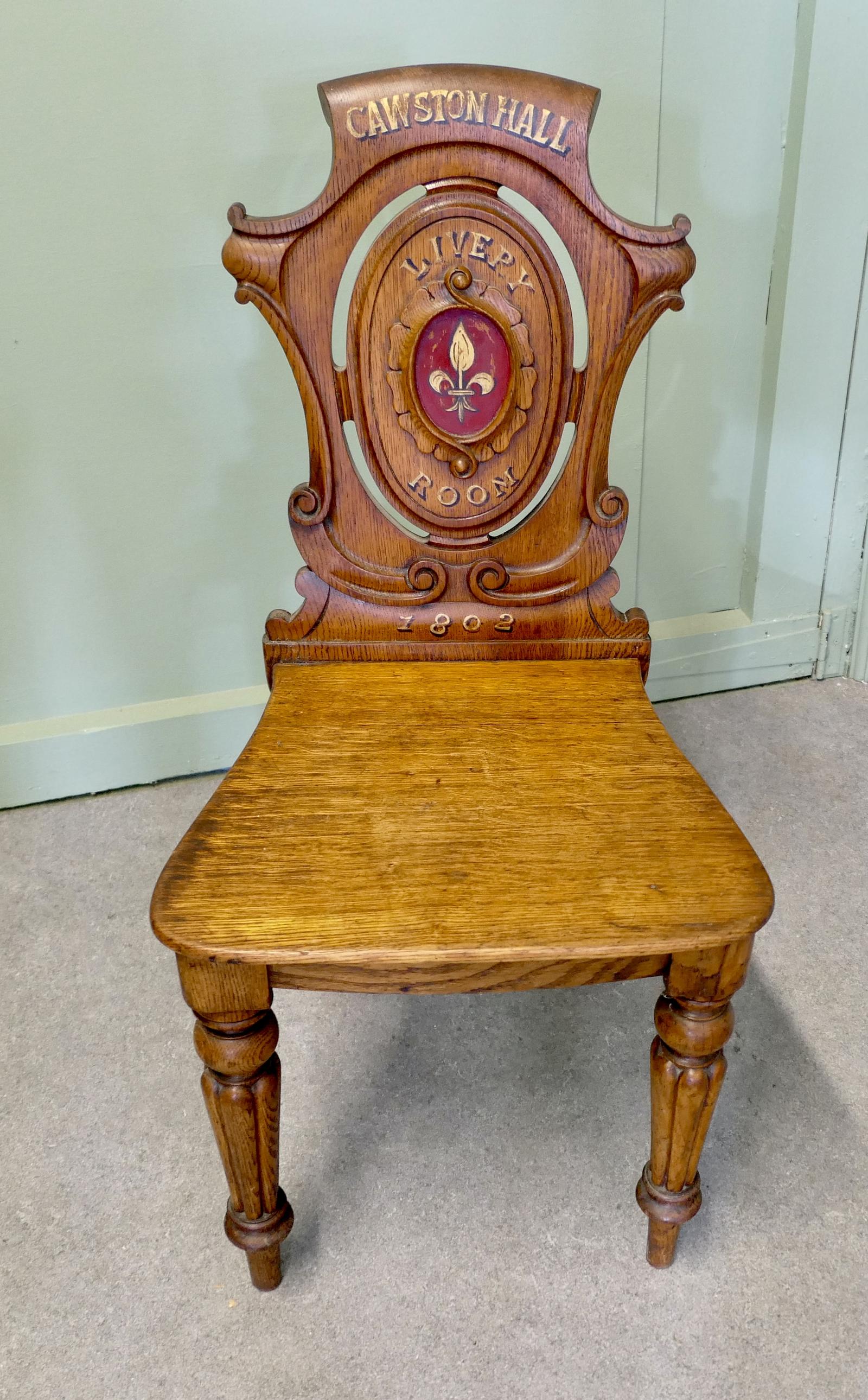 19th Century Golden Oak Hall Chair (1 of 5)