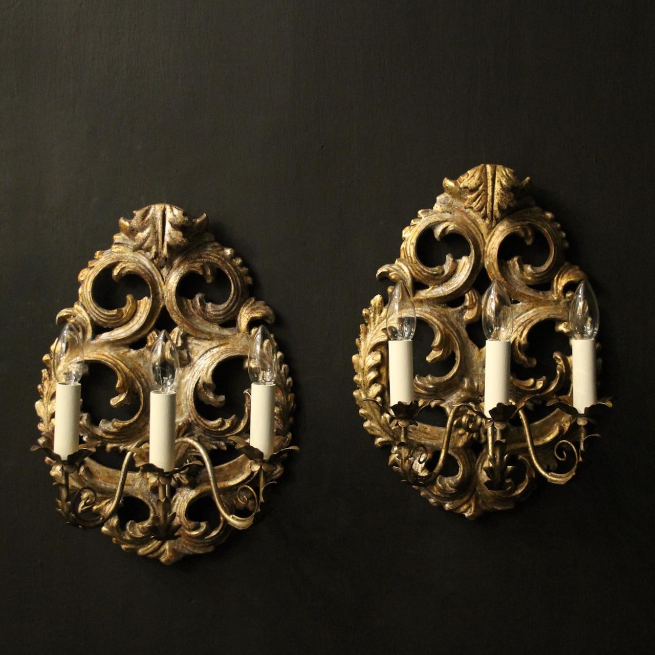Florentine Silver Giltwood Wall Lights (1 of 10)