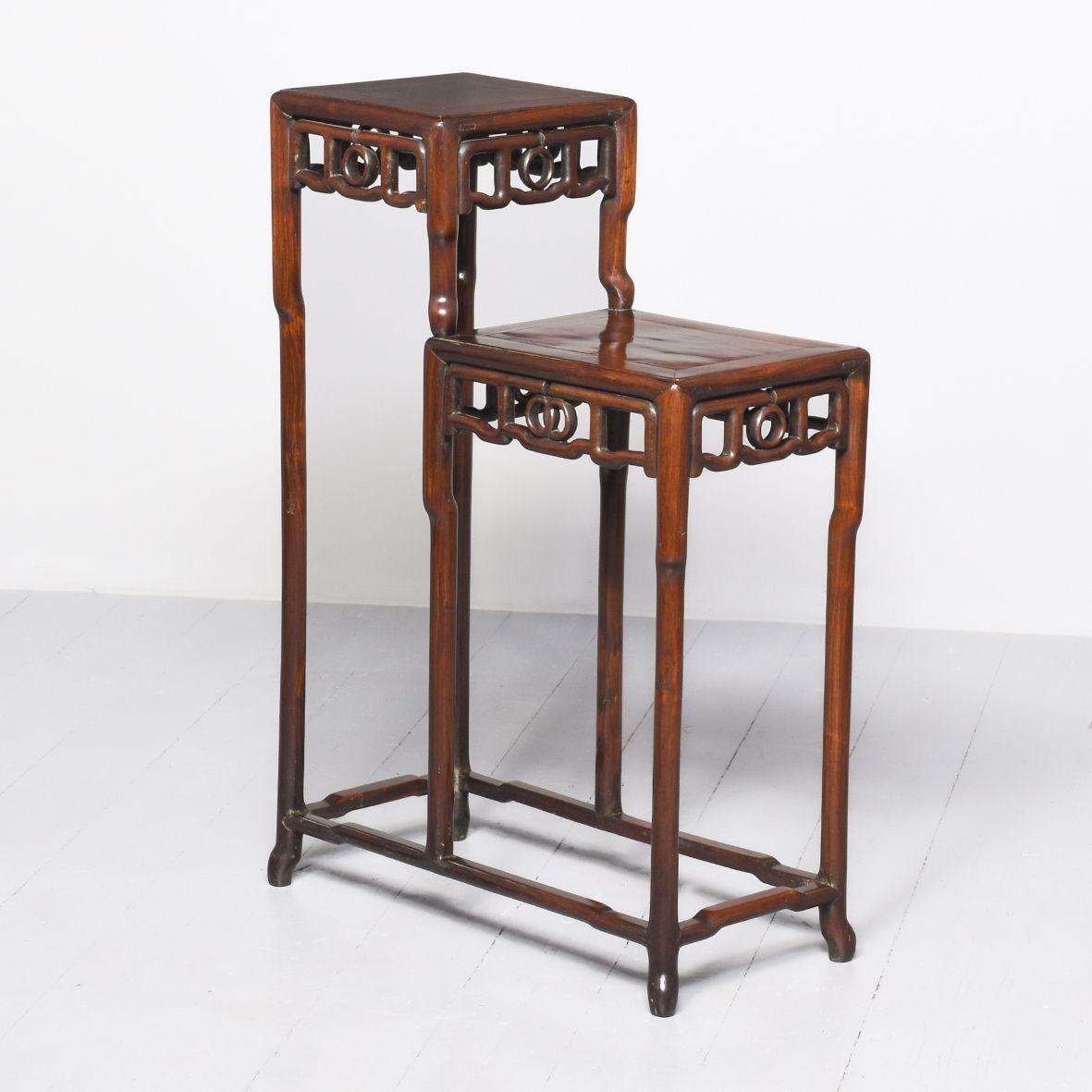 Unusual Two-tier Chinese Qing Period Hongmu Stand (1 of 6) Unusual Two-tier Chinese Qing Period Hongmu Stand (1 of 6)