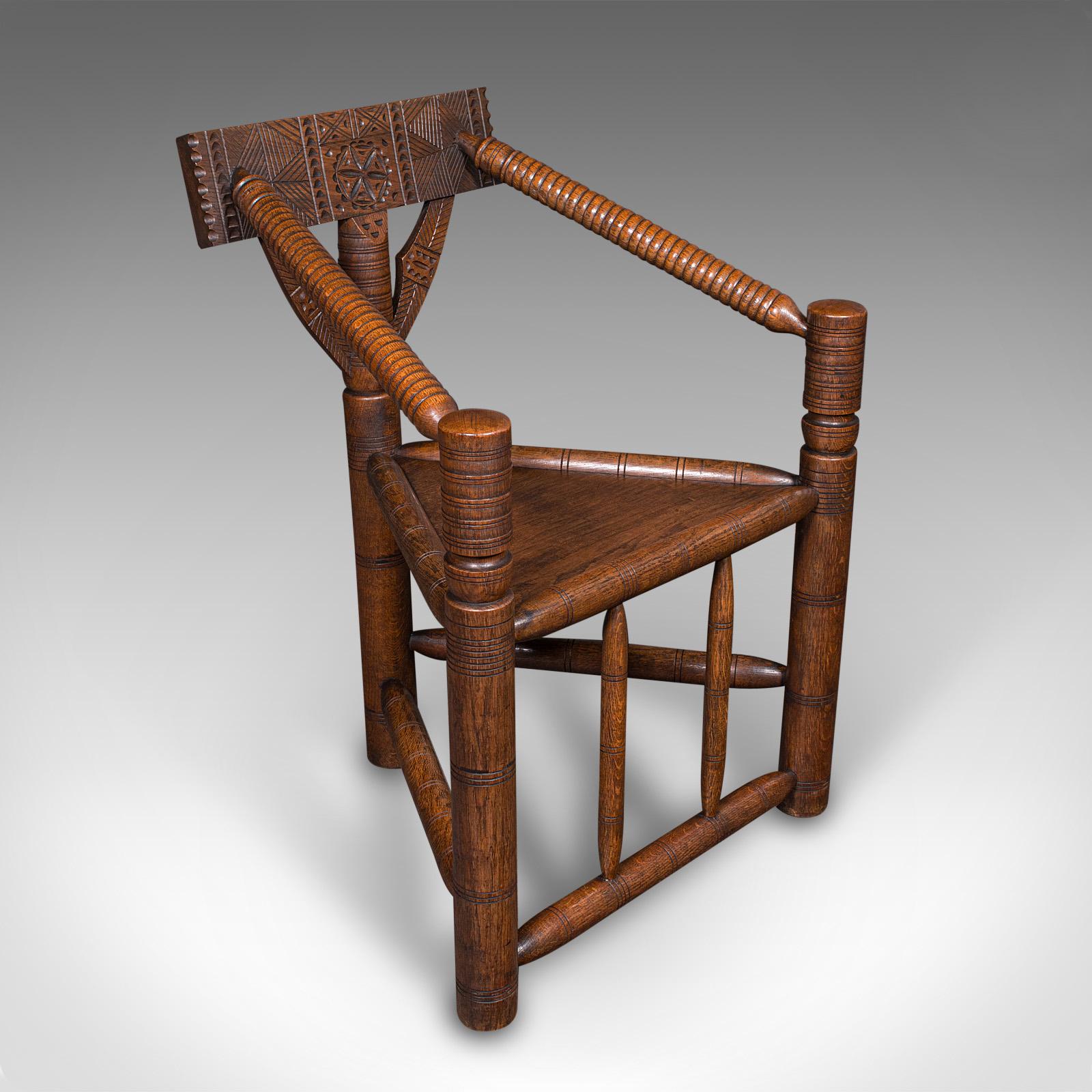 Antique Turner's Chair, English, Beech, Oak, Elbow Seat, Old Saxon - Victorian c.1880 (1 of 12)
