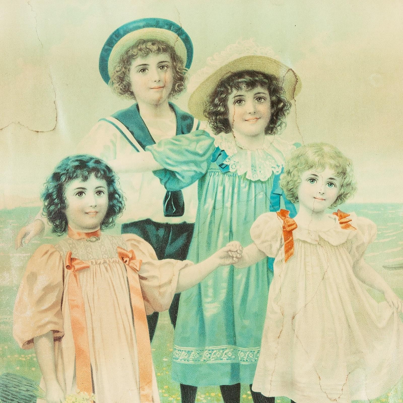 Antique 'Picassiette' Frame with Family Print (1 of 5)