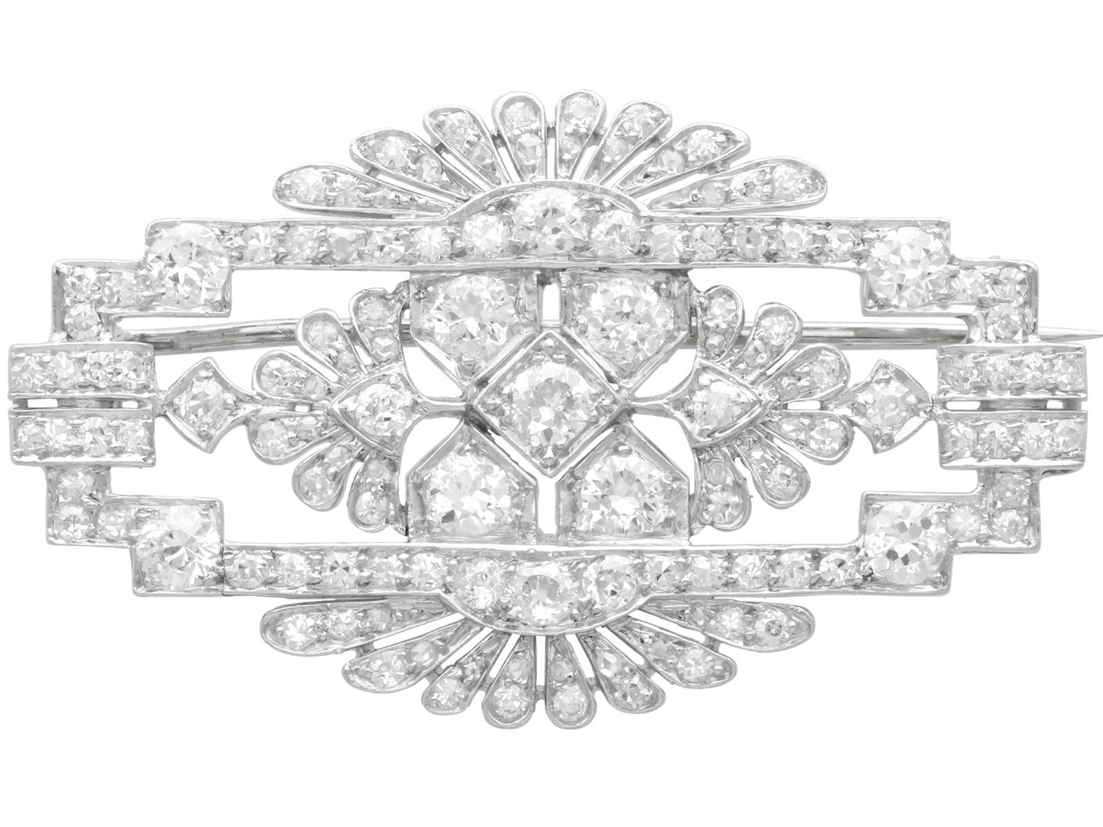 Antique Art Deco 4.52ct Diamond and Platinum Brooch Circa 1930 (1 of 12) Antique Art Deco 4.52ct Diamond and Platinum Brooch Circa 1930 (1 of 12)