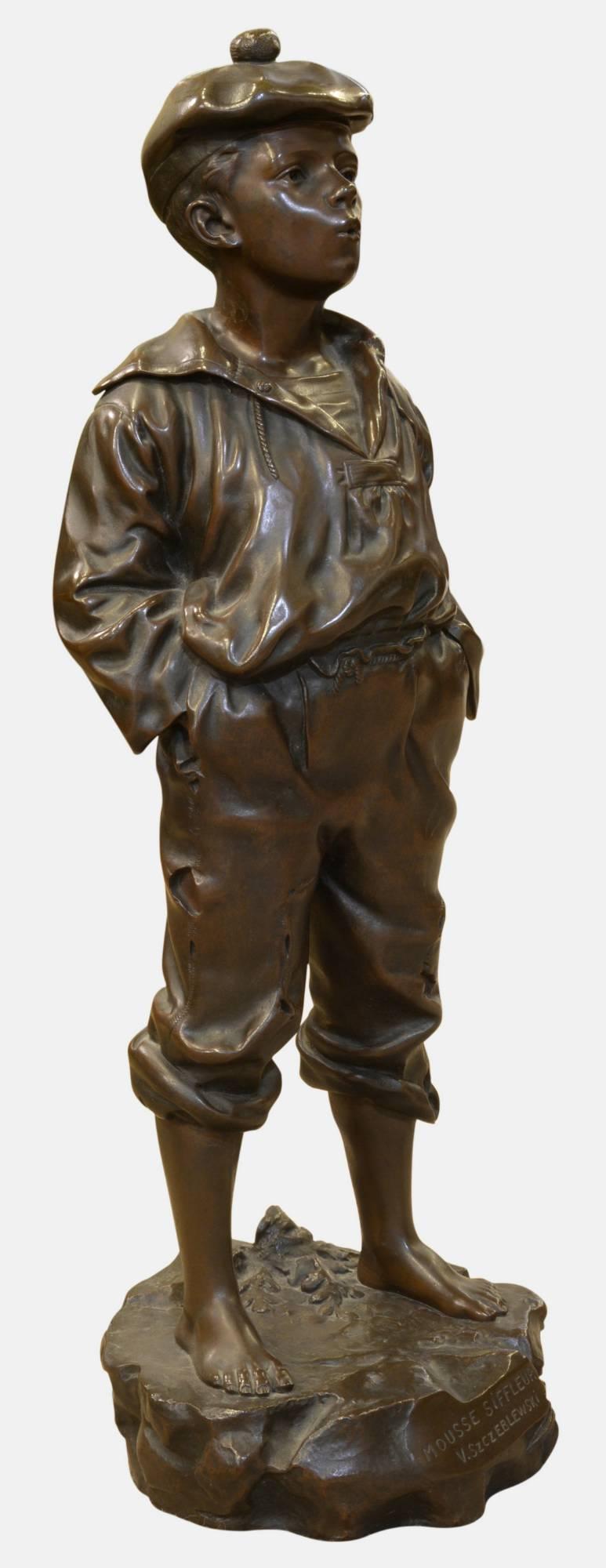 Large Bronze Figure of a 'Whistling Boy' c.1900 (1 of 1) Large Bronze Figure of a 'Whistling Boy' c.1900 (1 of 1)