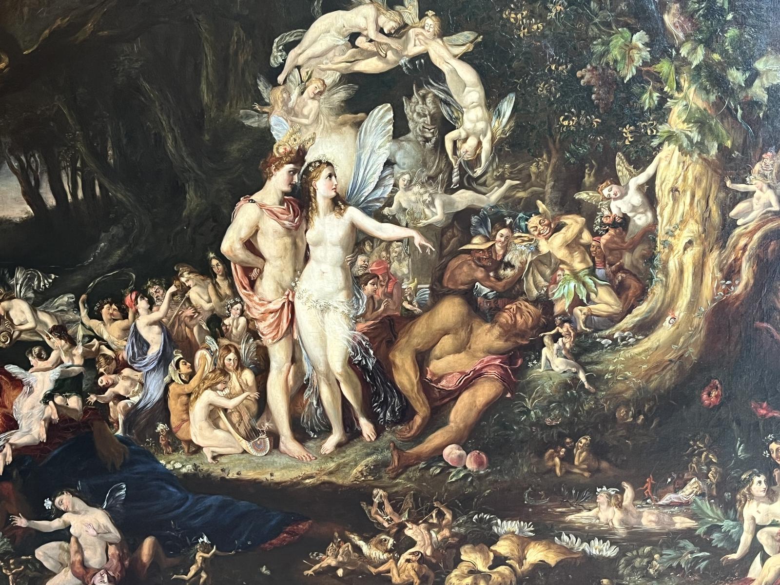 Antique Oil Painting- Large Antique Oil Painting Midsummer Nights Dream Shakespeare (1 of 17) Antique Oil Painting- Large Antique Oil Painting Midsummer Nights Dream Shakespeare (1 of 17)