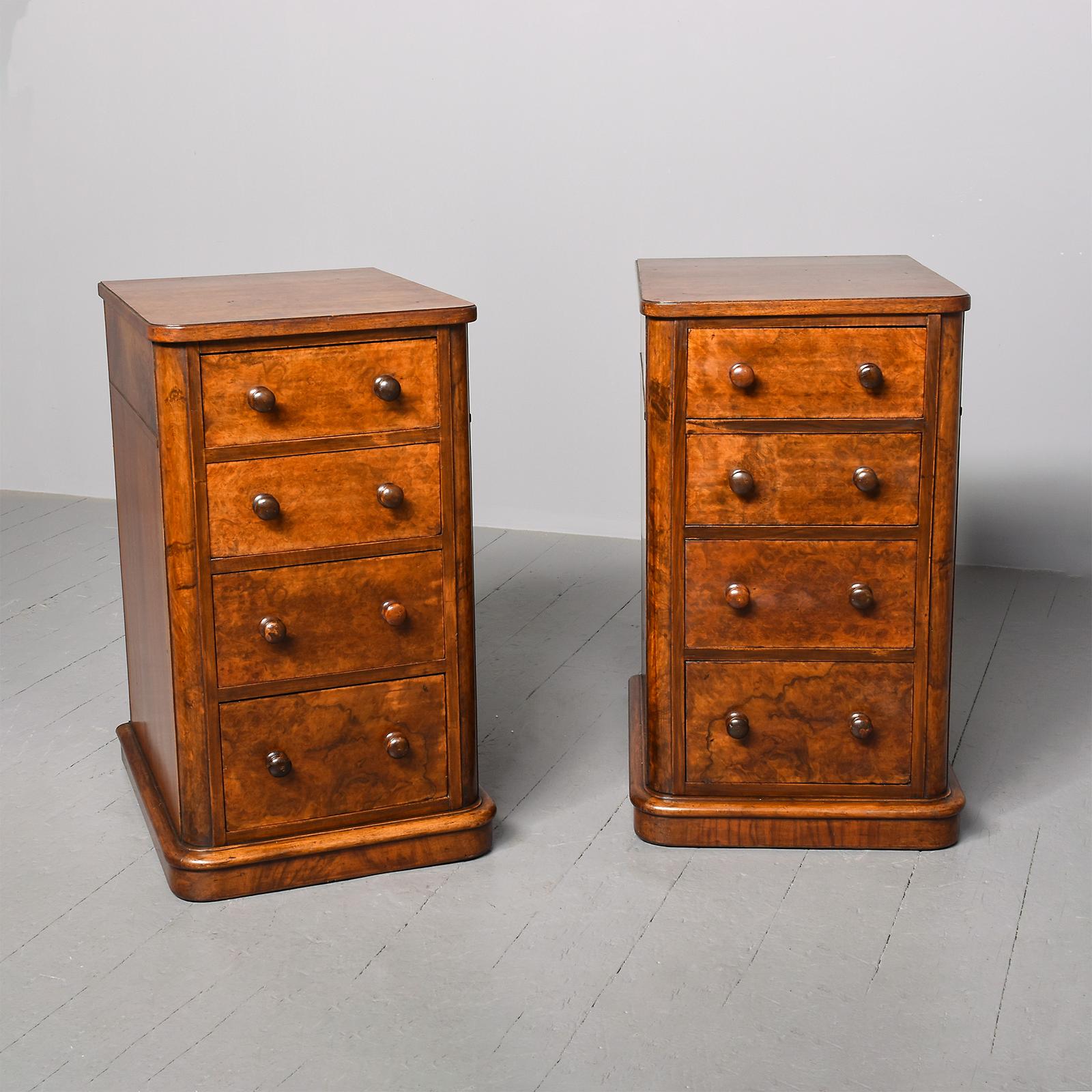 Pair of Large Burr Walnut Bedside Pedestals (1 of 10) Pair of Large Burr Walnut Bedside Pedestals (1 of 10)