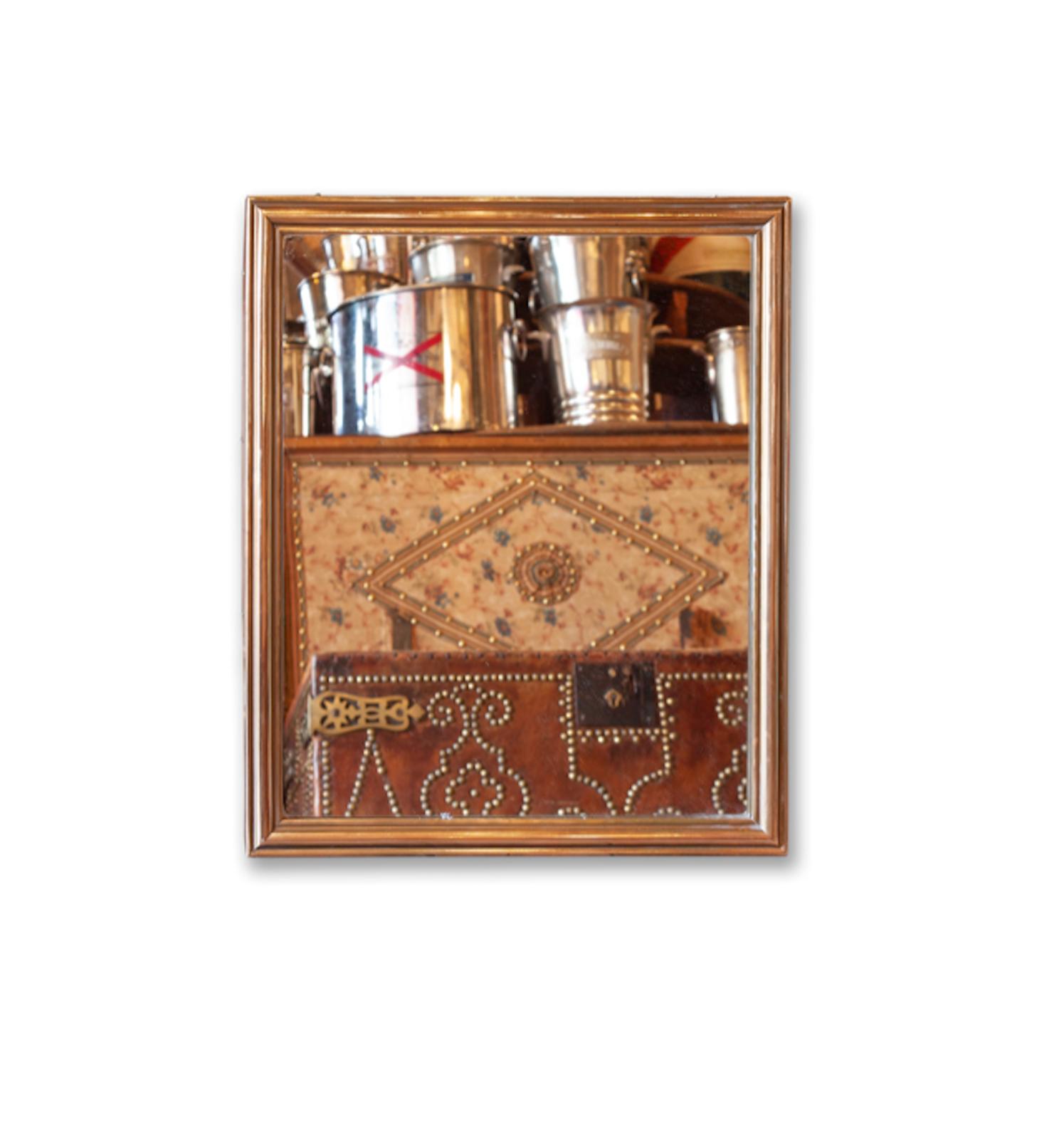 Small Brass Framed Mirror From Paris Bistro (1 of 6)