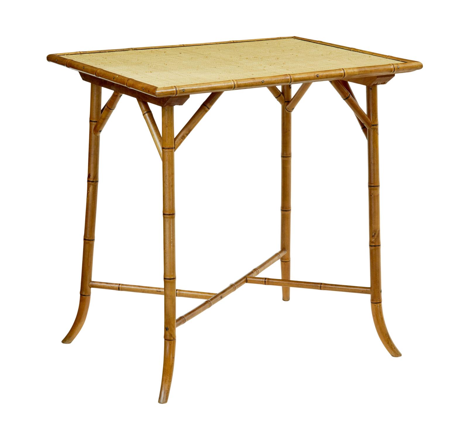 Early 20th Century Bamboo & Hesian Side Table (1 of 7) Early 20th Century Bamboo & Hesian Side Table (1 of 7)