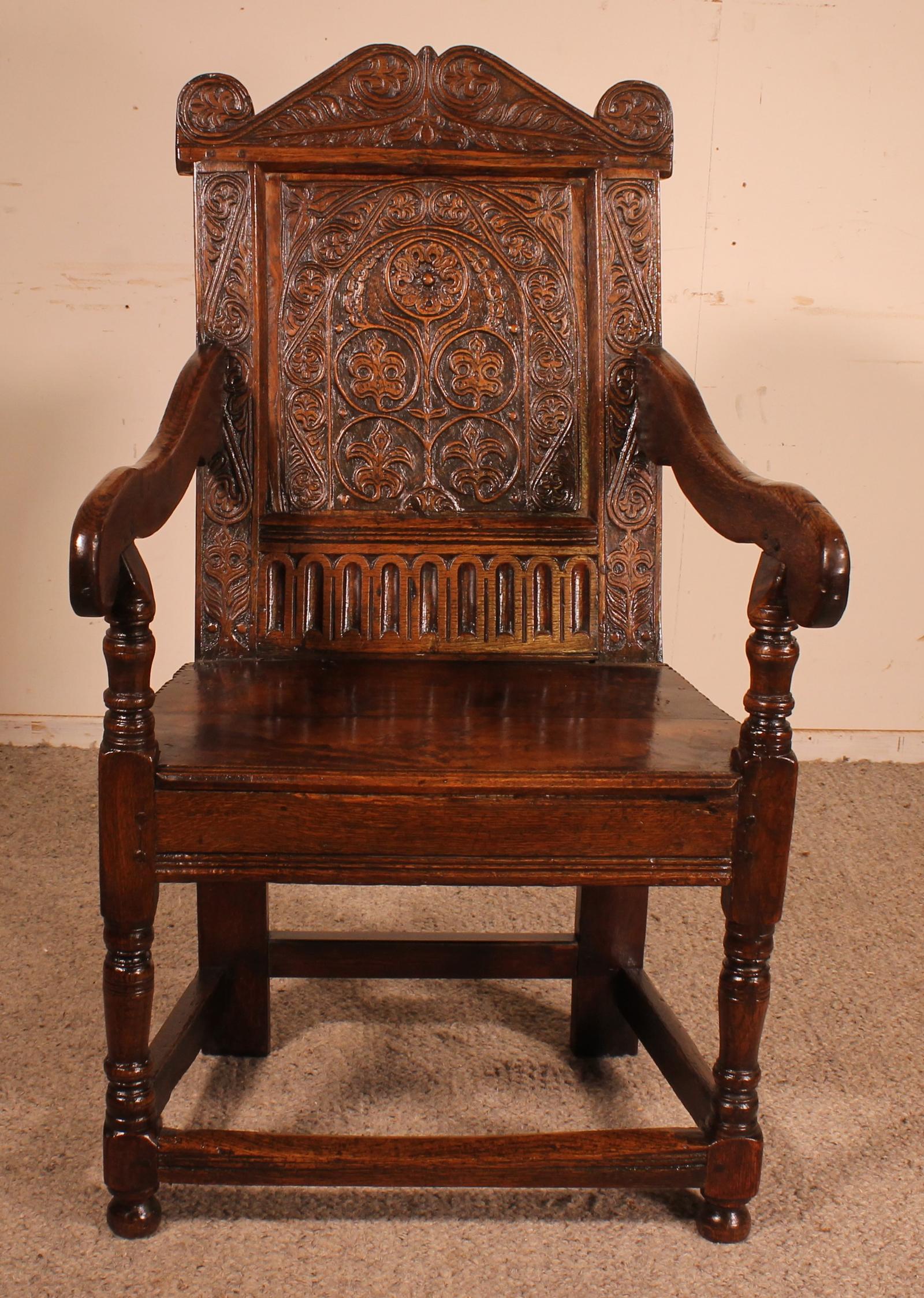 Charles I Joined Oak Armchair - Early 17th Century (1 of 16)