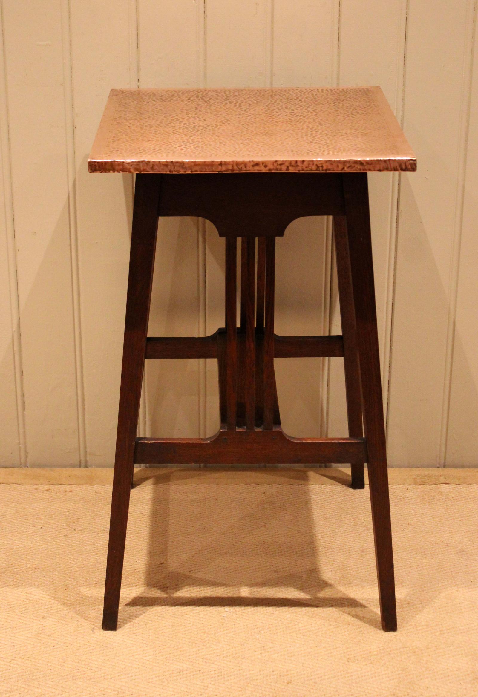 Arts & Crafts Oak Copper Top Table (1 of 11) Arts & Crafts Oak Copper Top Table (1 of 11)