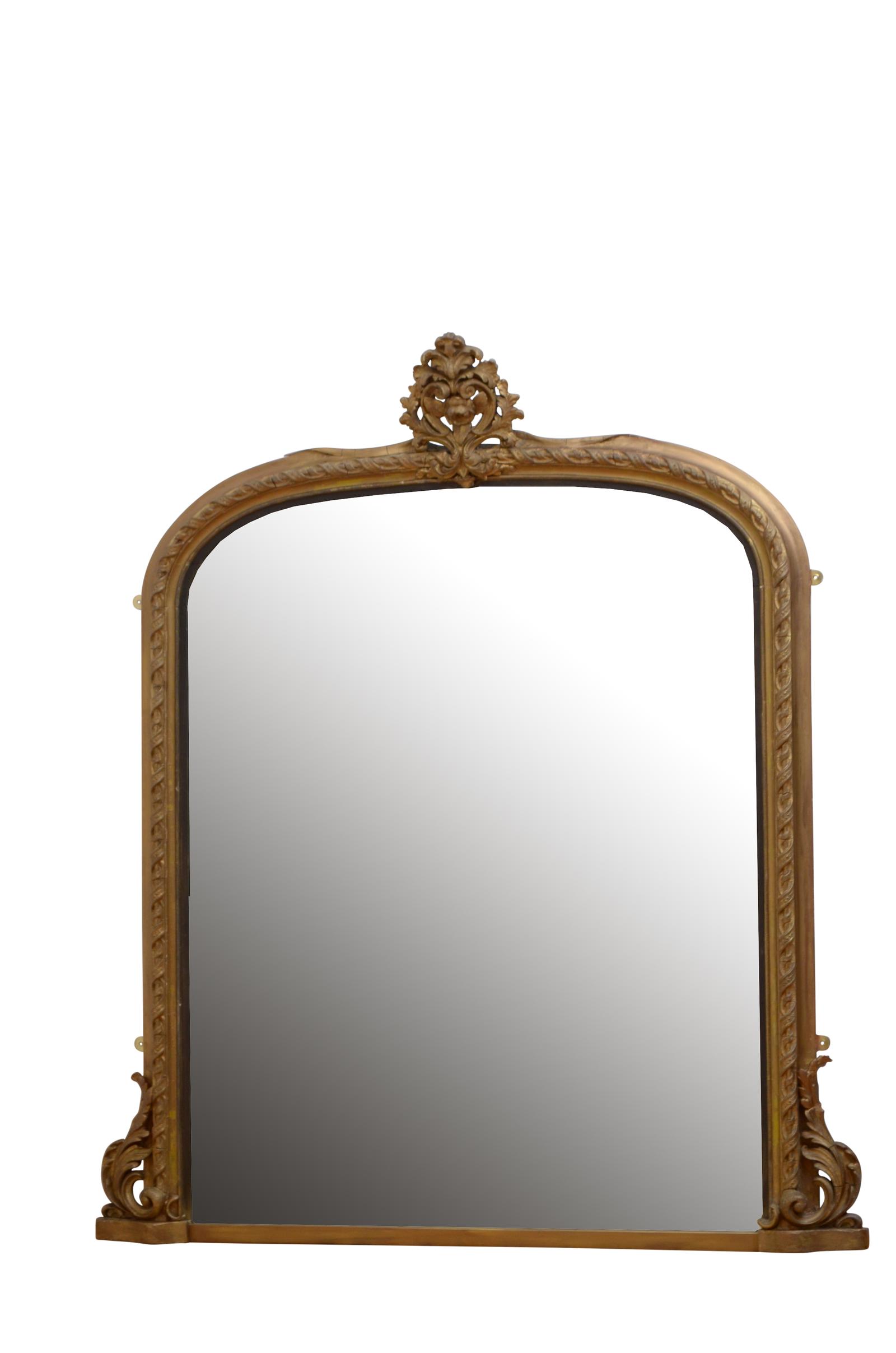 Antique Gilded Overmantel Mirror Arched Wall Mirror (1 of 12) Antique Gilded Overmantel Mirror Arched Wall Mirror (1 of 12)