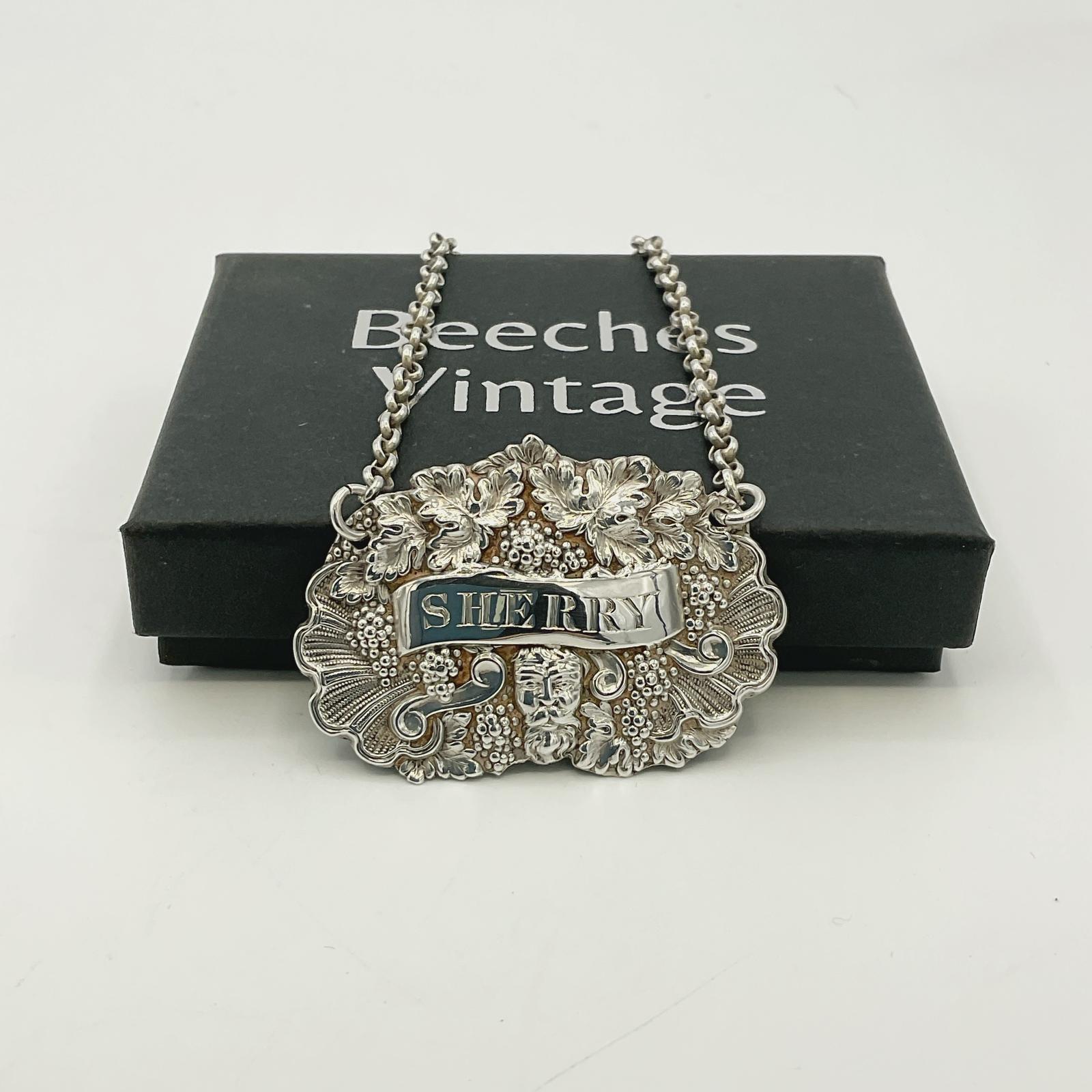 Antique 1844 Victorian Silver Sherry Decanter Label (1 of 11)