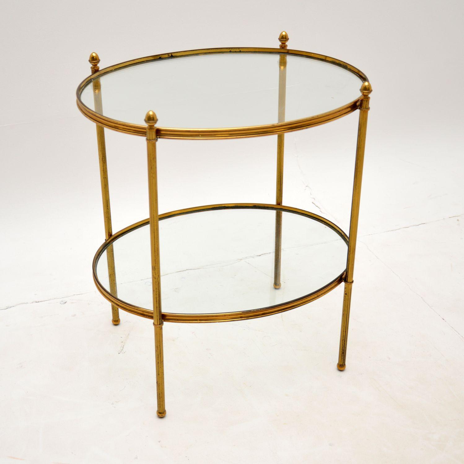 Vintage French Brass & Glass Side Table (1 of 10) Vintage French Brass & Glass Side Table (1 of 10)