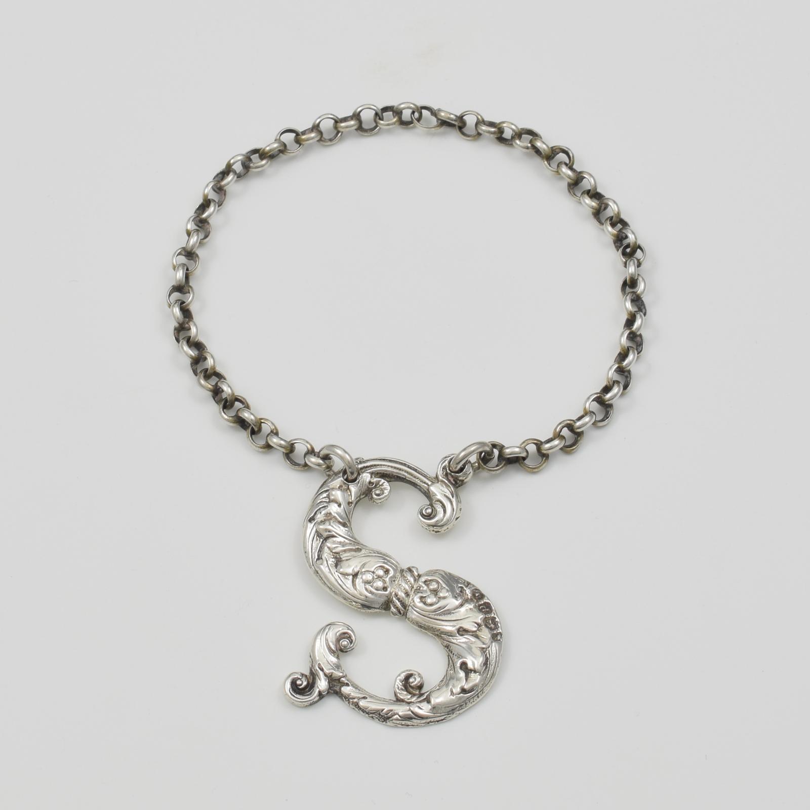 Georgian Silver Initial "S" Sherry Decanter Wine Label William Sharp (1 of 3)