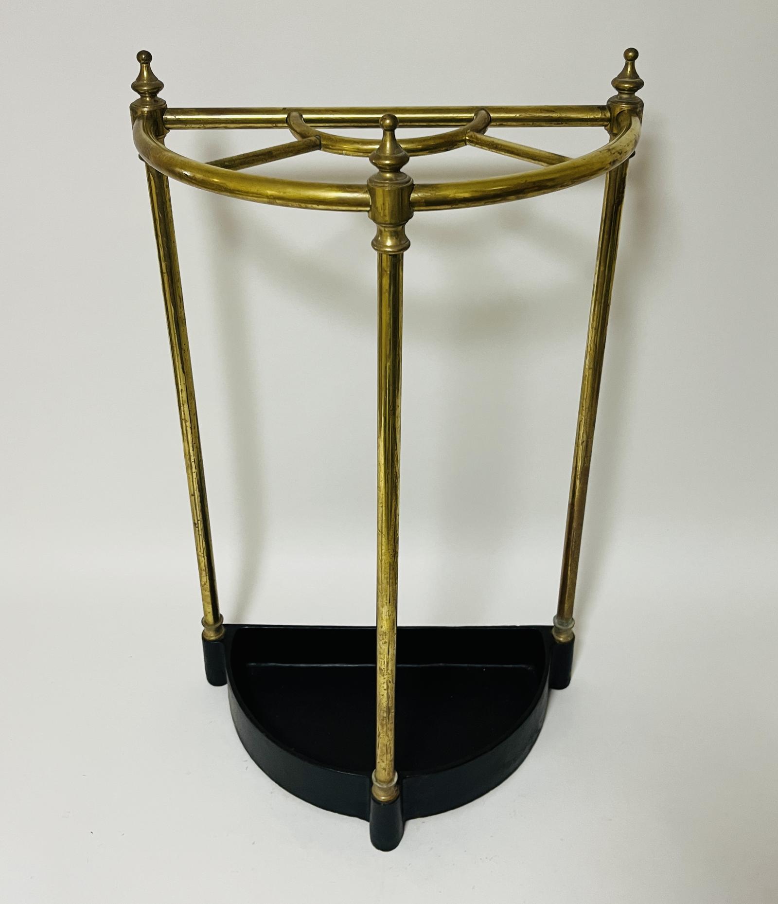 Edwardian Demi-lune Brass Stick Stand (1 of 8) Edwardian Demi-lune Brass Stick Stand (1 of 8)