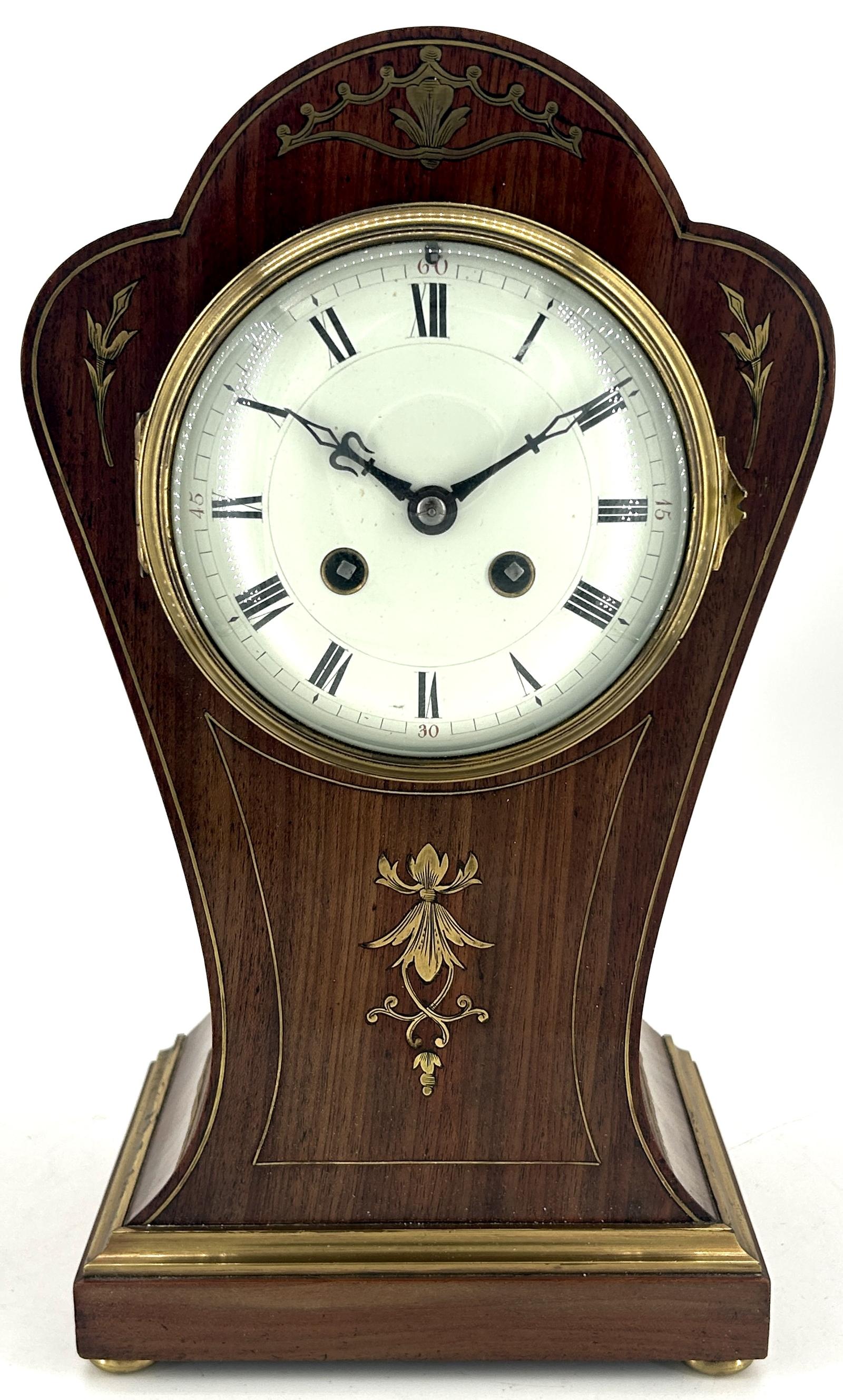 Wonderful French Art Nouveau Inspired Brass Inlaid Mantle Clock ca.1890 (1 of 16) Wonderful French Art Nouveau Inspired Brass Inlaid Mantle Clock ca.1890 (1 of 16)