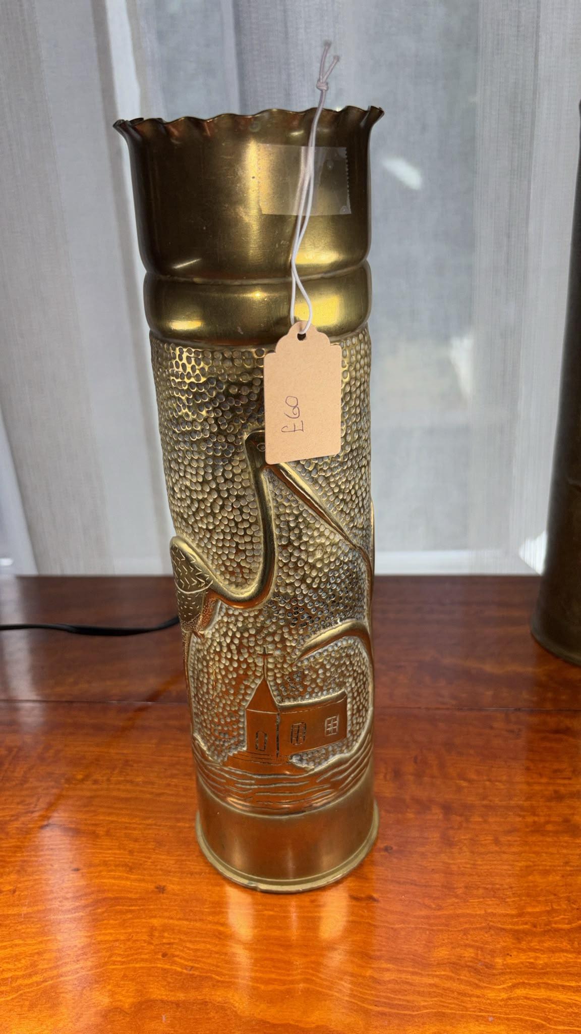 Brass Vase from World War 1 Artillery Shell (1 of 1) Brass Vase from World War 1 Artillery Shell (1 of 1)