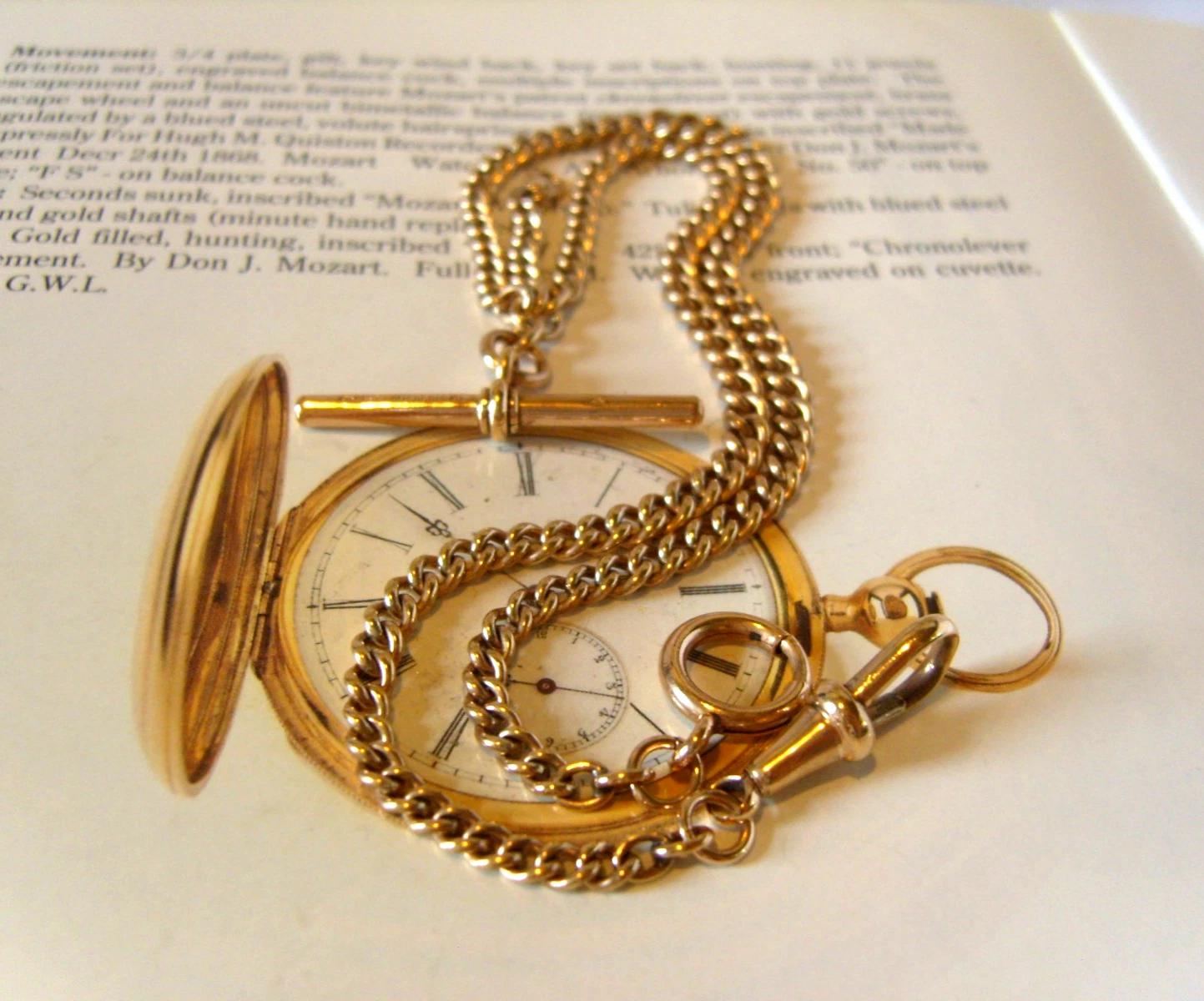 Pocket Watch Chain 10ct Rose Rolled Gold Antique 1920s Double Albert With T Bar (1 of 12) Pocket Watch Chain 10ct Rose Rolled Gold Antique 1920s Double Albert With T Bar (1 of 12)