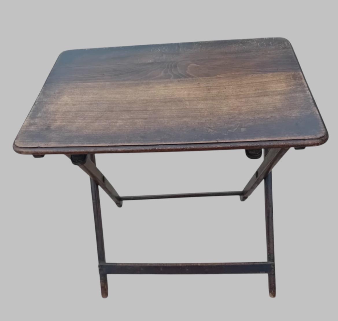 Early 20th-century Beech Folding Table in the Campaign Style (1 of 6) Early 20th-century Beech Folding Table in the Campaign Style (1 of 6)
