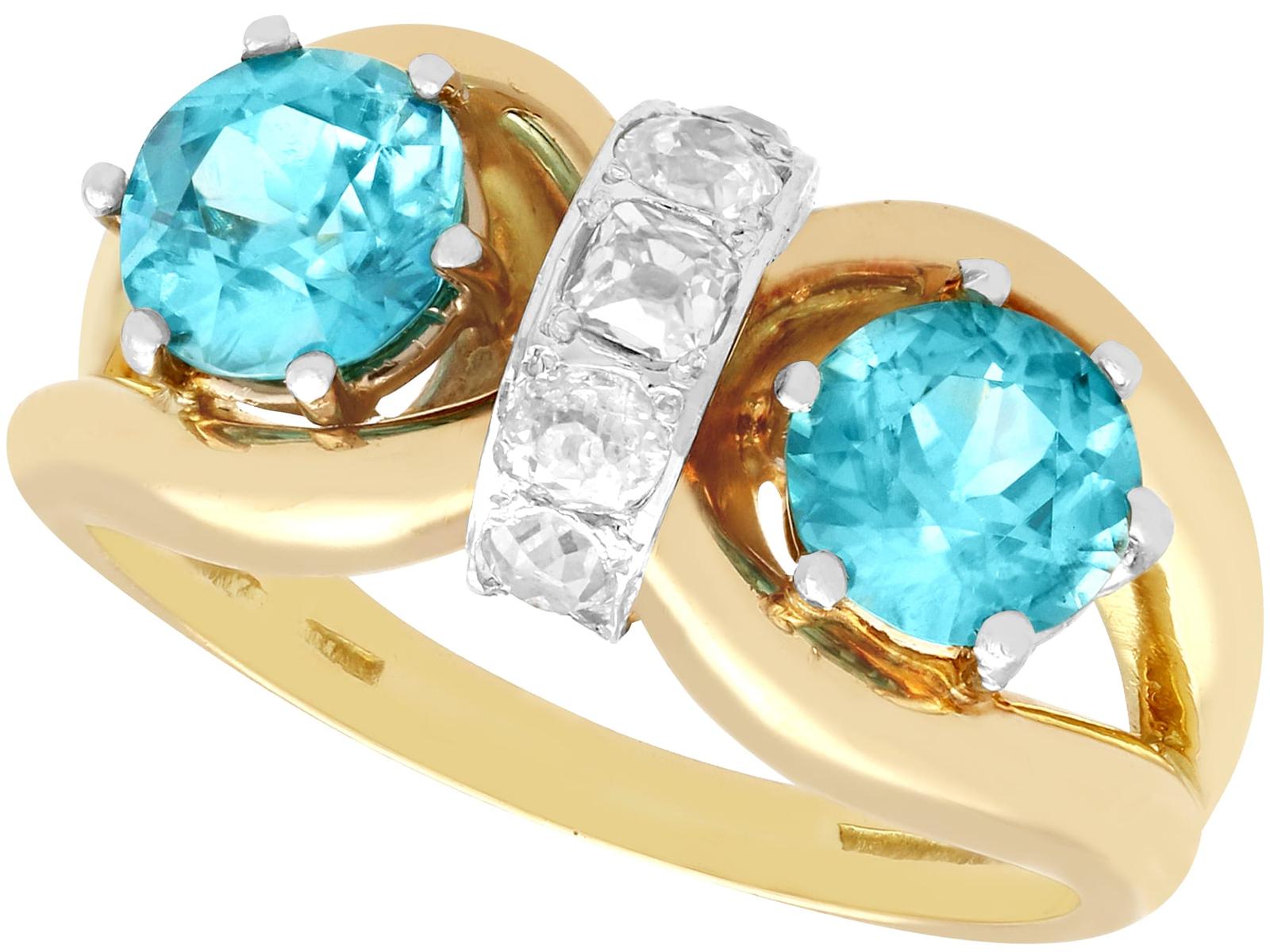 4.57ct Zircon & 0.38ct Diamond, 18ct Yellow Gold Dress Ring c.1935 (1 of 9)