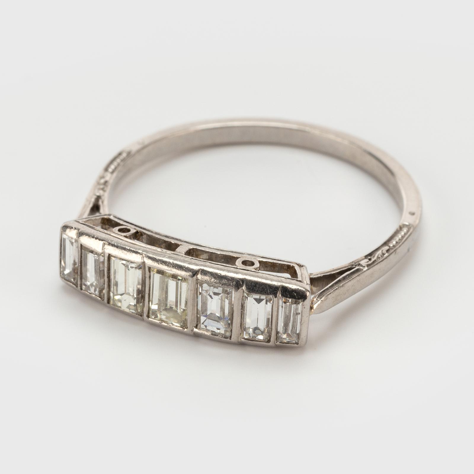 Art Deco 0.60 Carat Baguette Cut Diamond Seven Stone Engagement Ring c.1930 (1 of 5) Art Deco 0.60 Carat Baguette Cut Diamond Seven Stone Engagement Ring c.1930 (1 of 5)