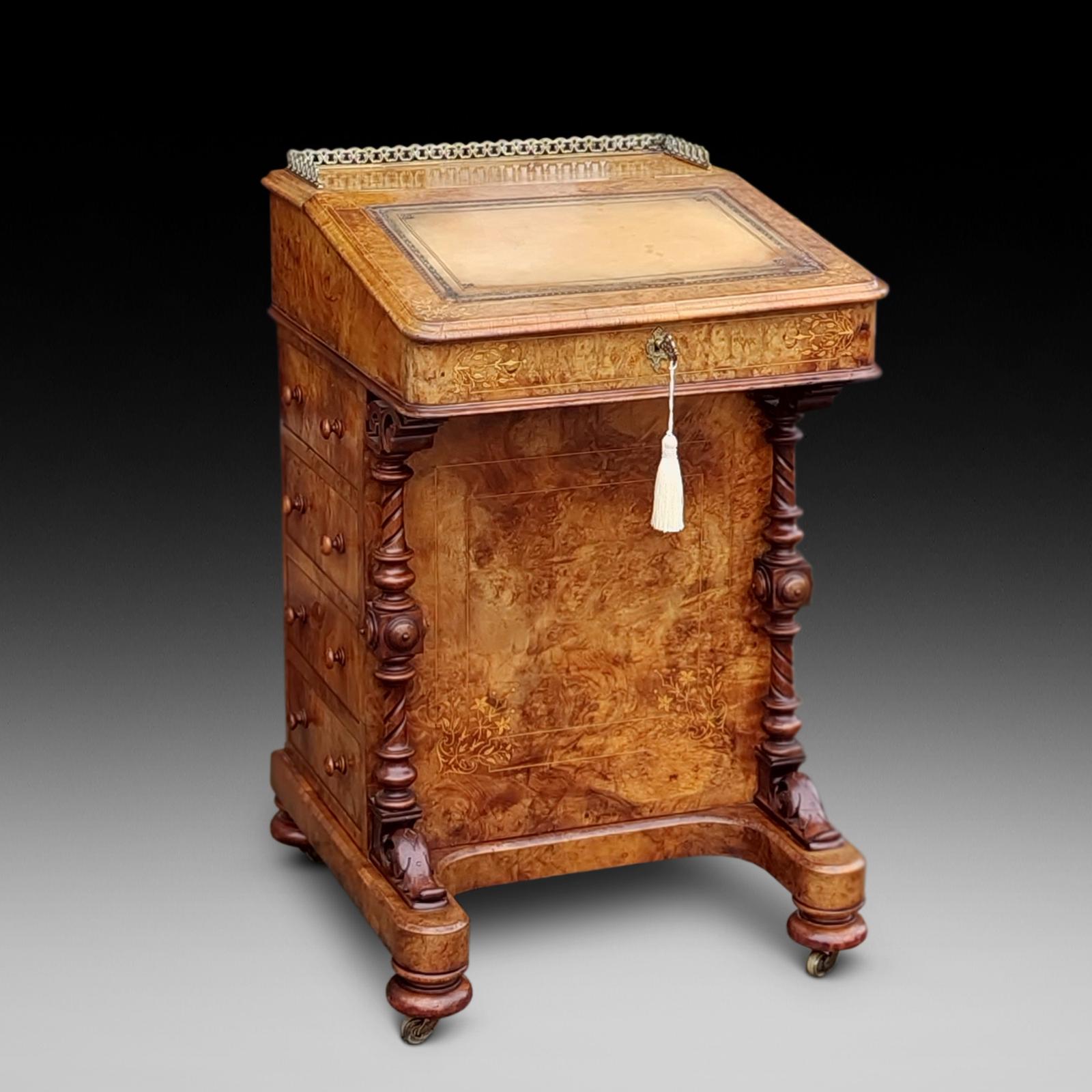 Victorian Burr Walnut & Walnut Davenport (1 of 11) Victorian Burr Walnut & Walnut Davenport (1 of 11)