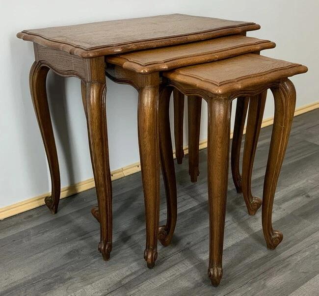 Nest of Tables Vintage French Style Oak Set of Three Side Tables (1 of 10) Nest of Tables Vintage French Style Oak Set of Three Side Tables (1 of 10)