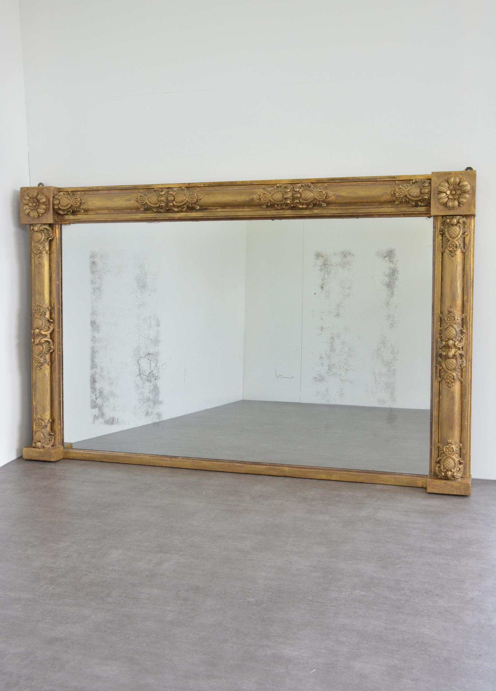 Regency Gilded Overmantle Mirror with Lightly Foxed Glass (1 of 17) Regency Gilded Overmantle Mirror with Lightly Foxed Glass (1 of 17)