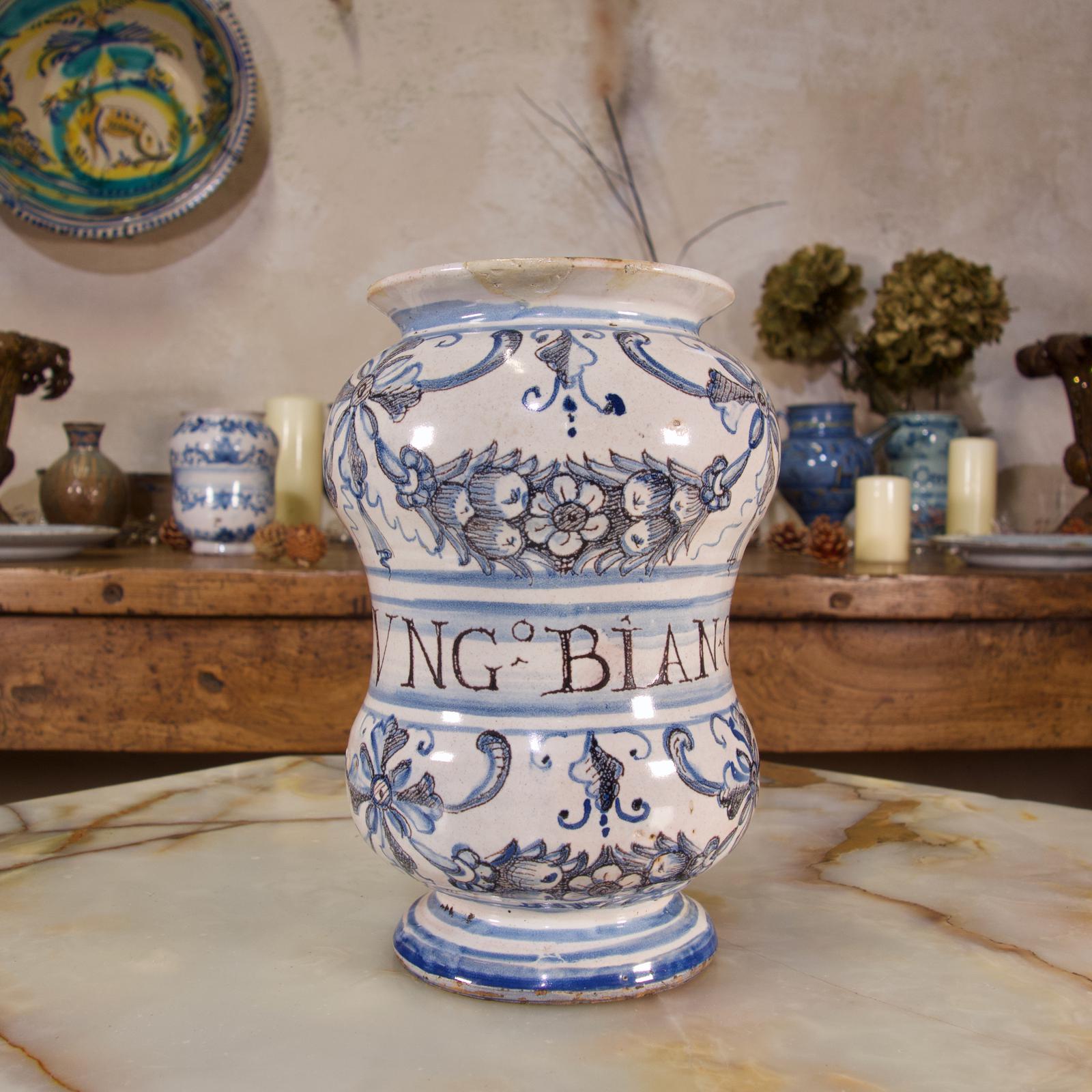 An Italian 18th Century Maiolica Ceramic Albarello - Savona (1 of 11)