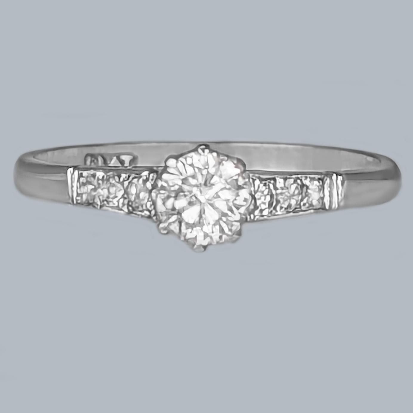 Vintage 1930s Diamond Solitaire Engagement Ring – 18ct Gold & Platinum (1 of 6)