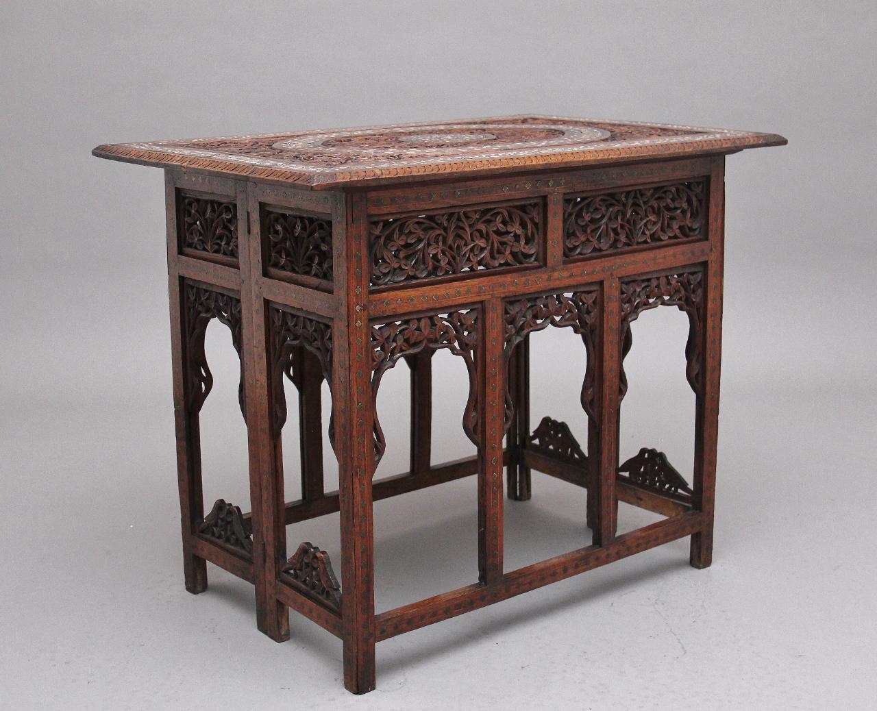 19th Century Carved Indian Occasional Table (1 of 9)