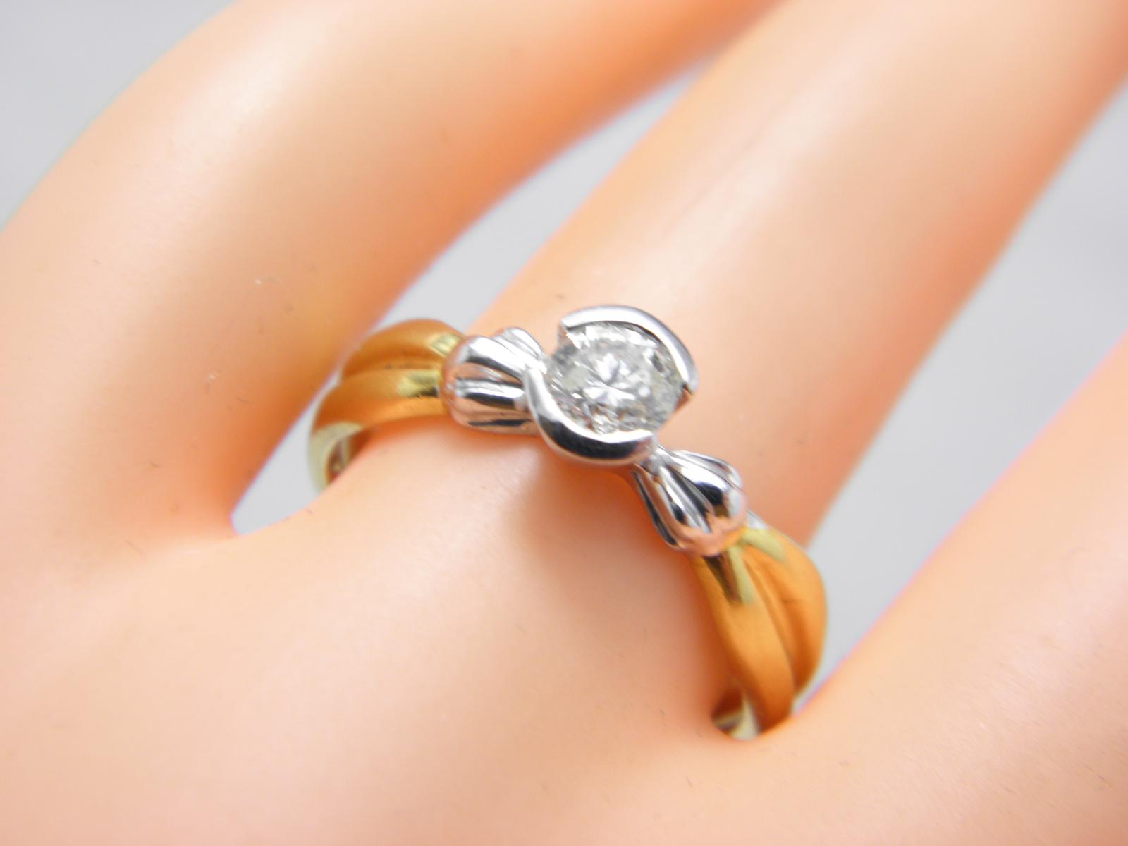 Vintage 18ct Gold 0.50 Cttw Diamond Solitaire Ring Band Round Brilliant Cut Size O (US Size 7.25) (1 of 13)