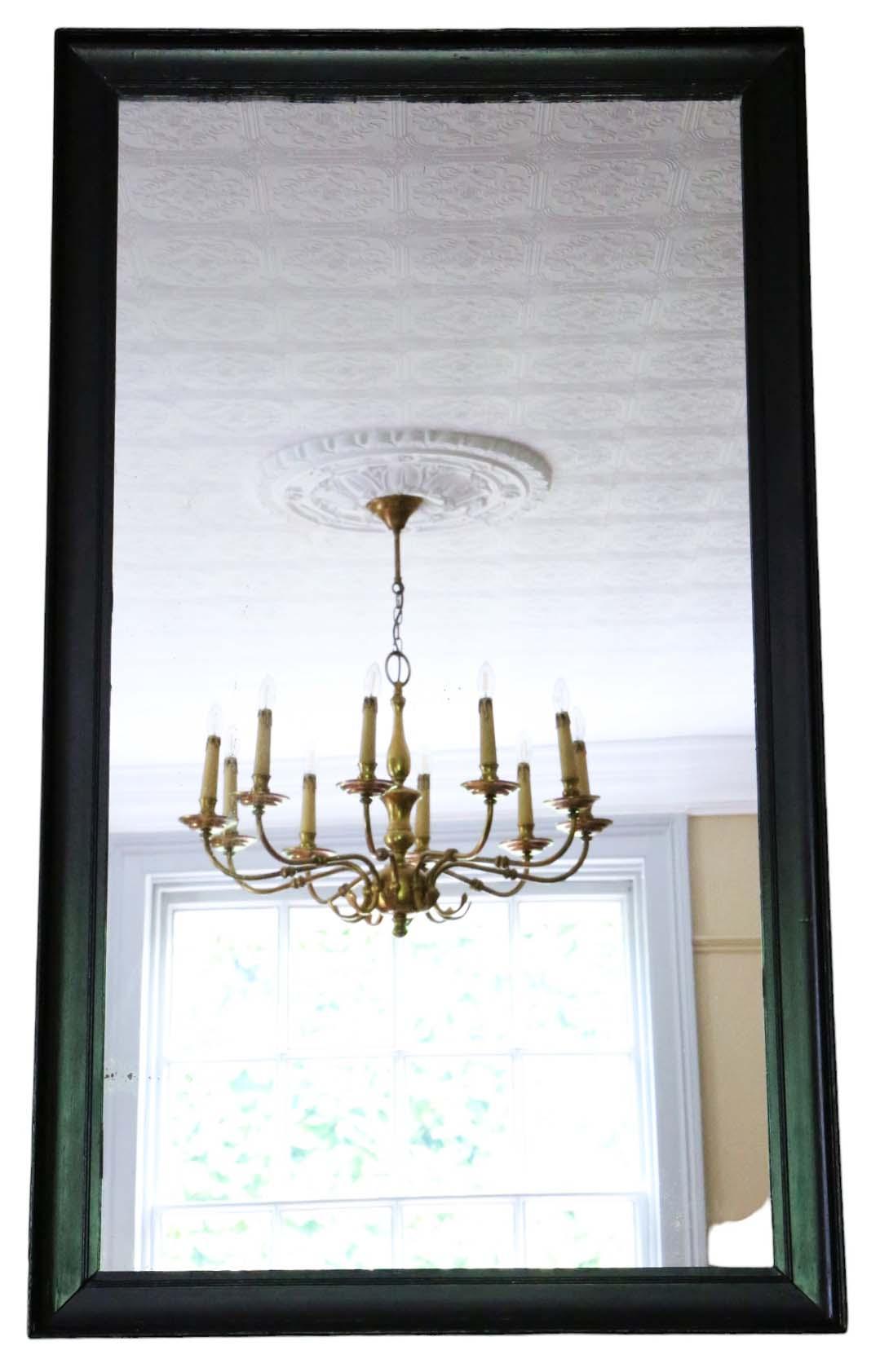 Antique Large c.1900 Ebonised Overmantle Wall Mirror – Quality Simple Design (1 of 7)