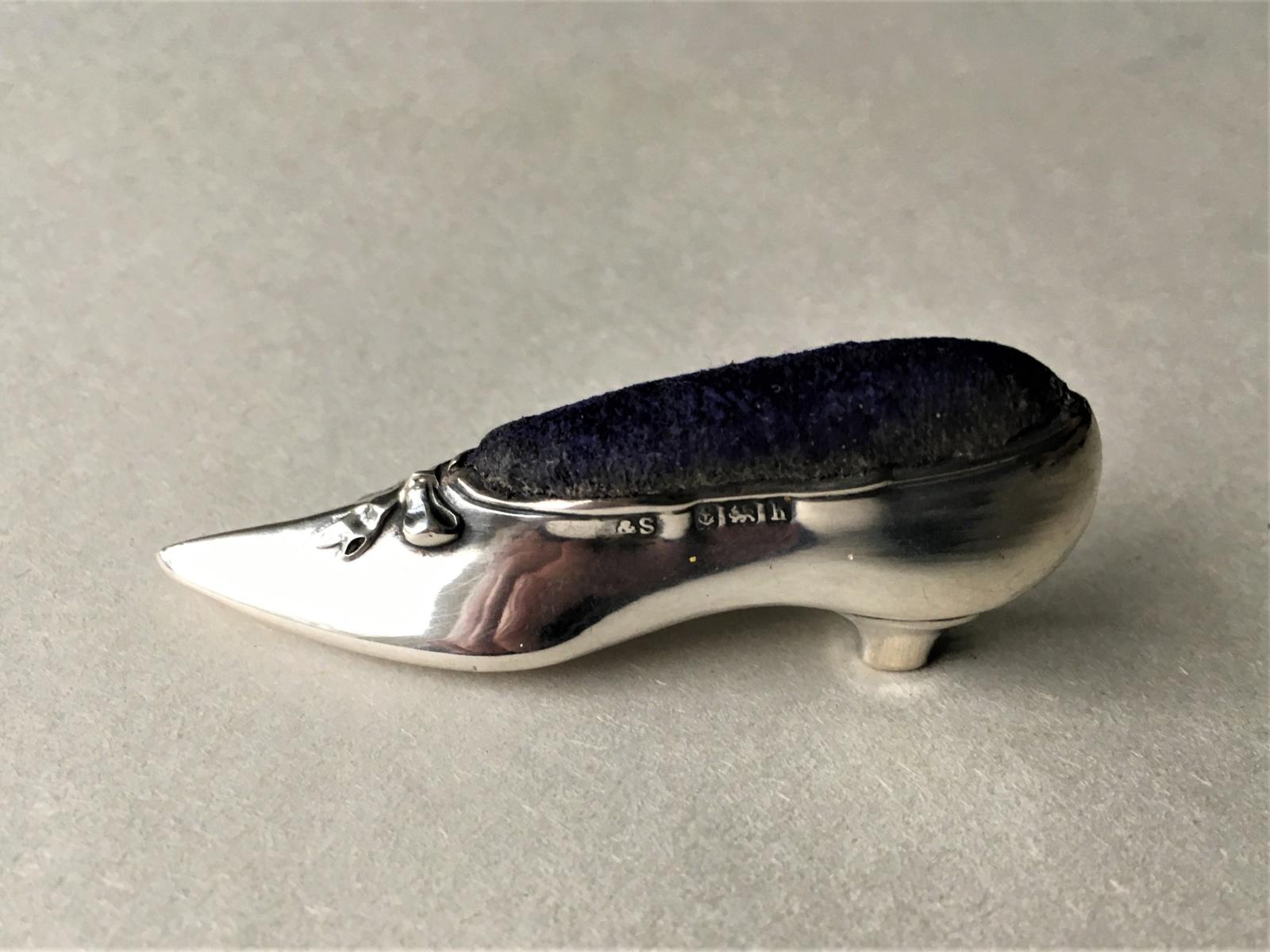 Unusual Edwardian Silver Shoe Pin Cushion (1 of 7)