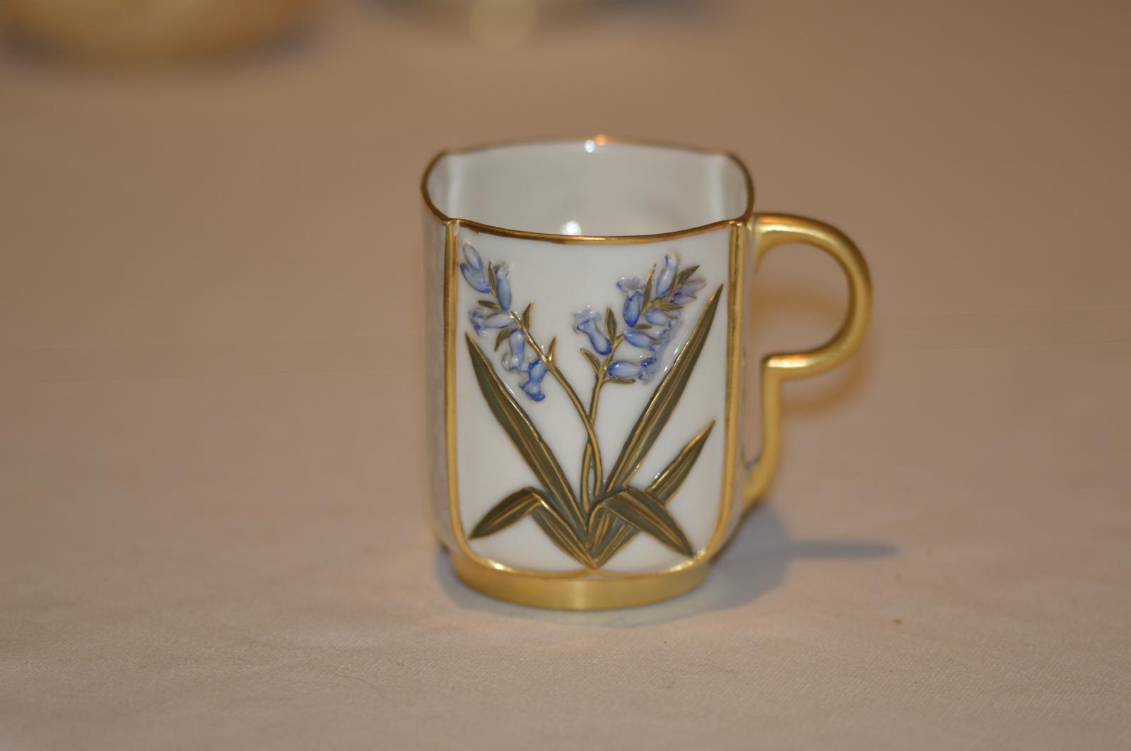 1882 Royal Worcester Aesthetic Floral Porcelain Tea Cup (1 of 6)